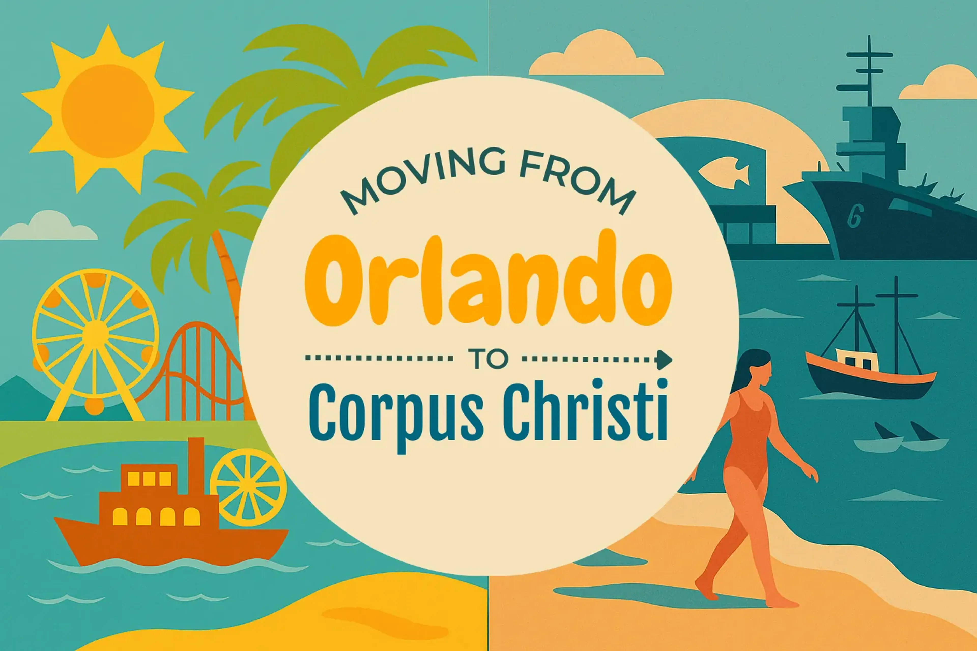 Side-by-side comparison of Orlando to Corpus Christi moving companies