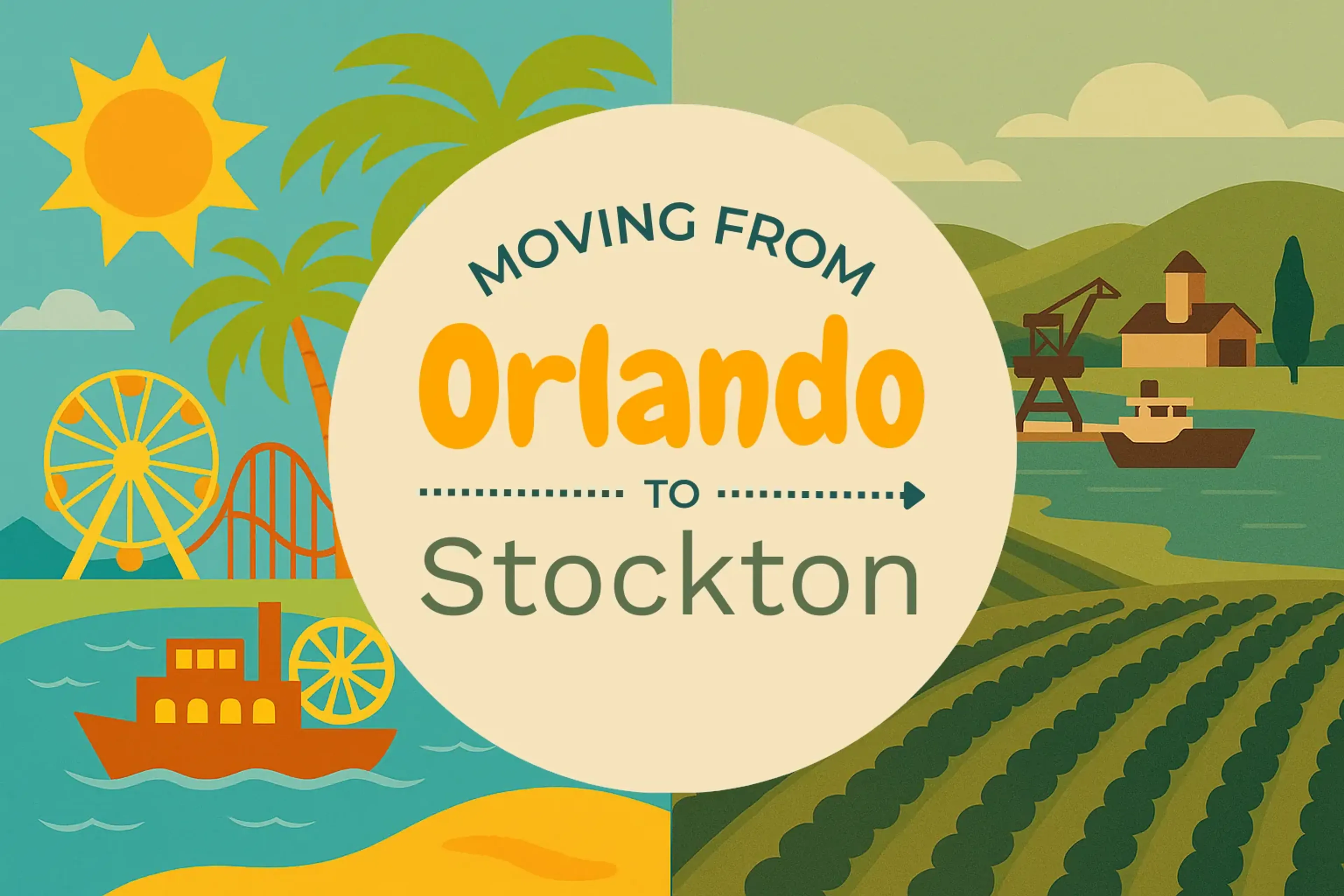 Side-by-side comparison of Orlando to Stockton moving companies