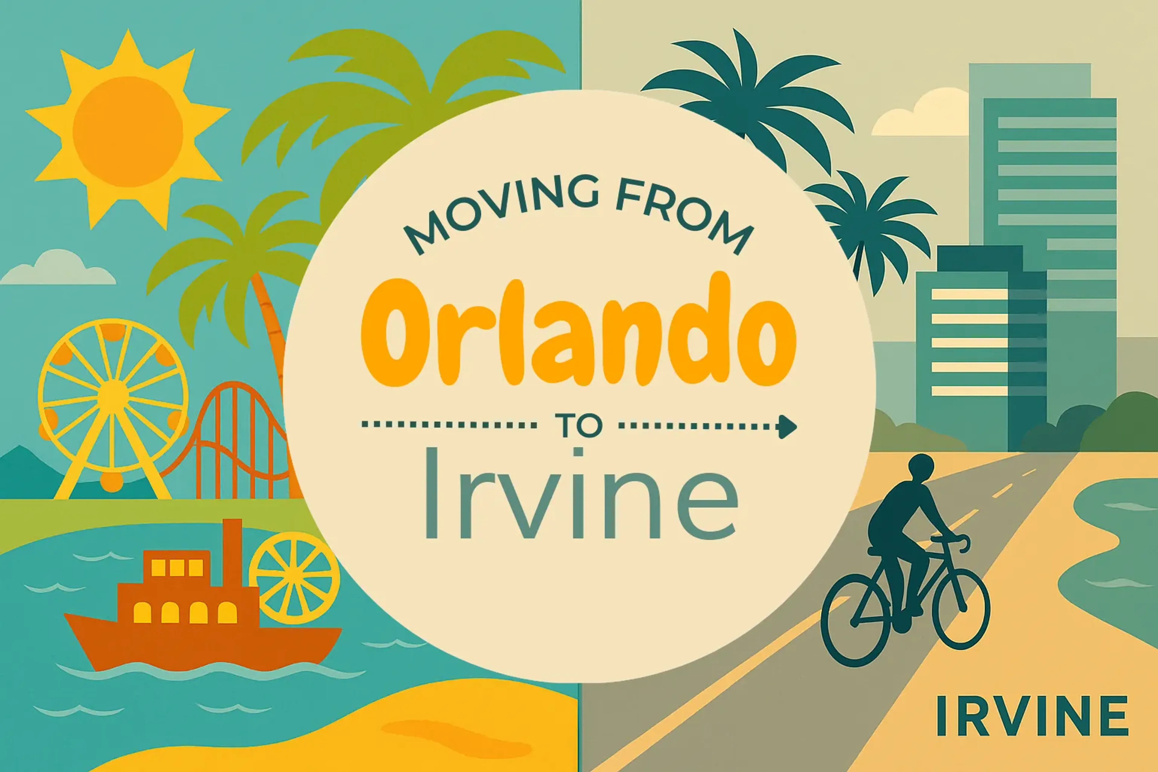 Side-by-side comparison of Orlando to Irvine moving companies