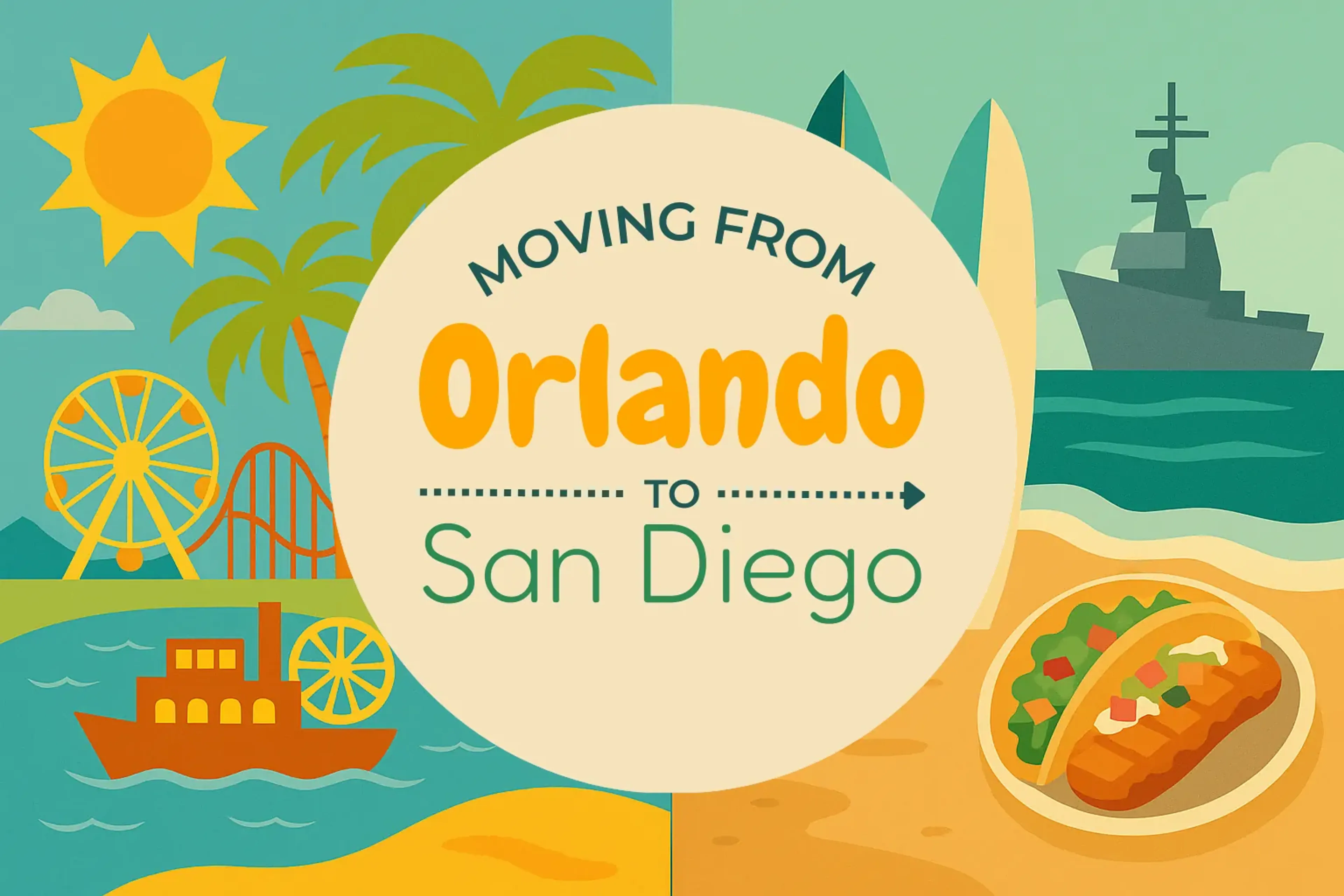 Side-by-side comparison of Orlando to San Diego moving companies
