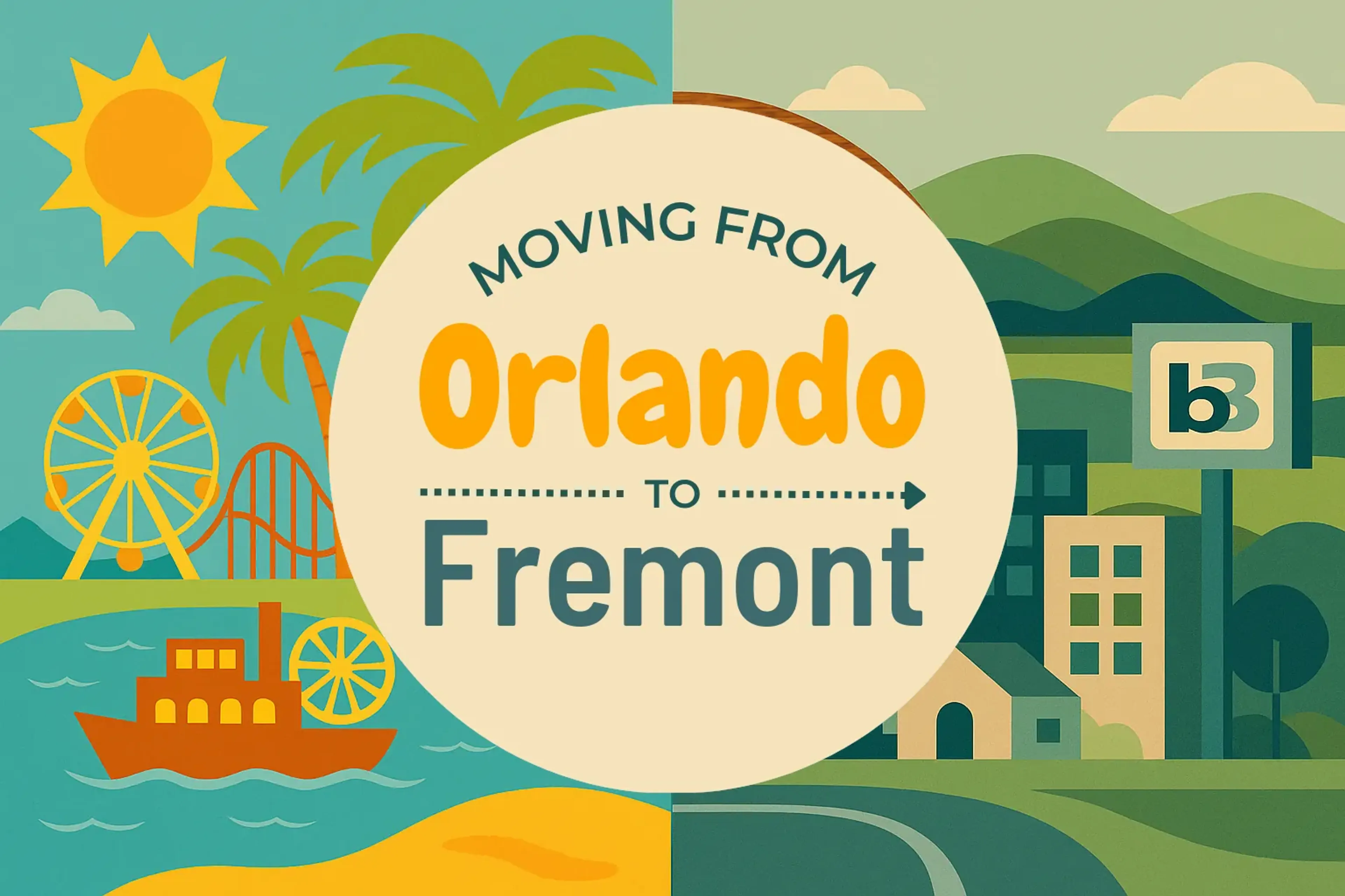 Side-by-side comparison of Orlando to Fremont moving companies