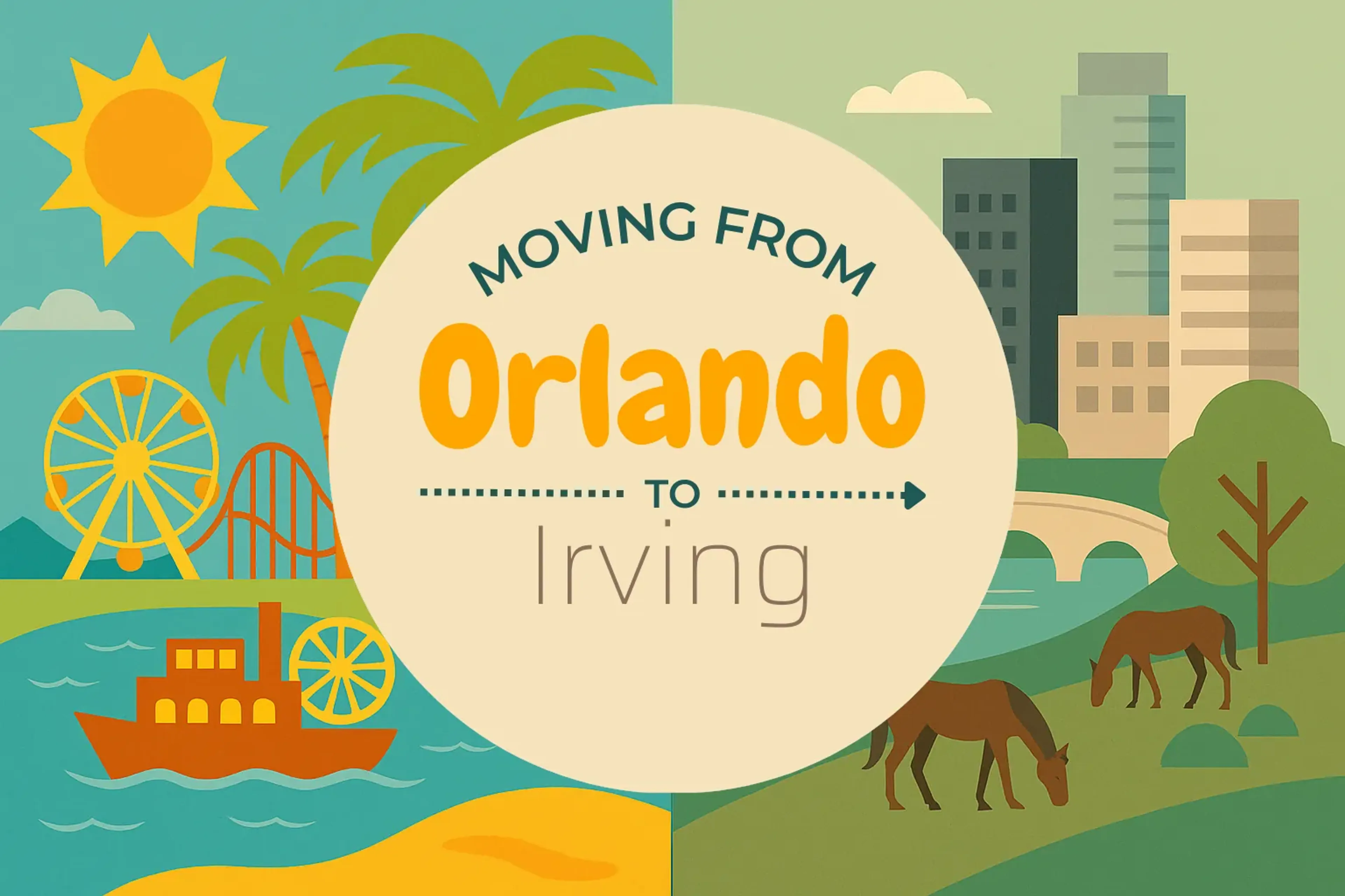 Side-by-side comparison of Orlando to Irving moving companies