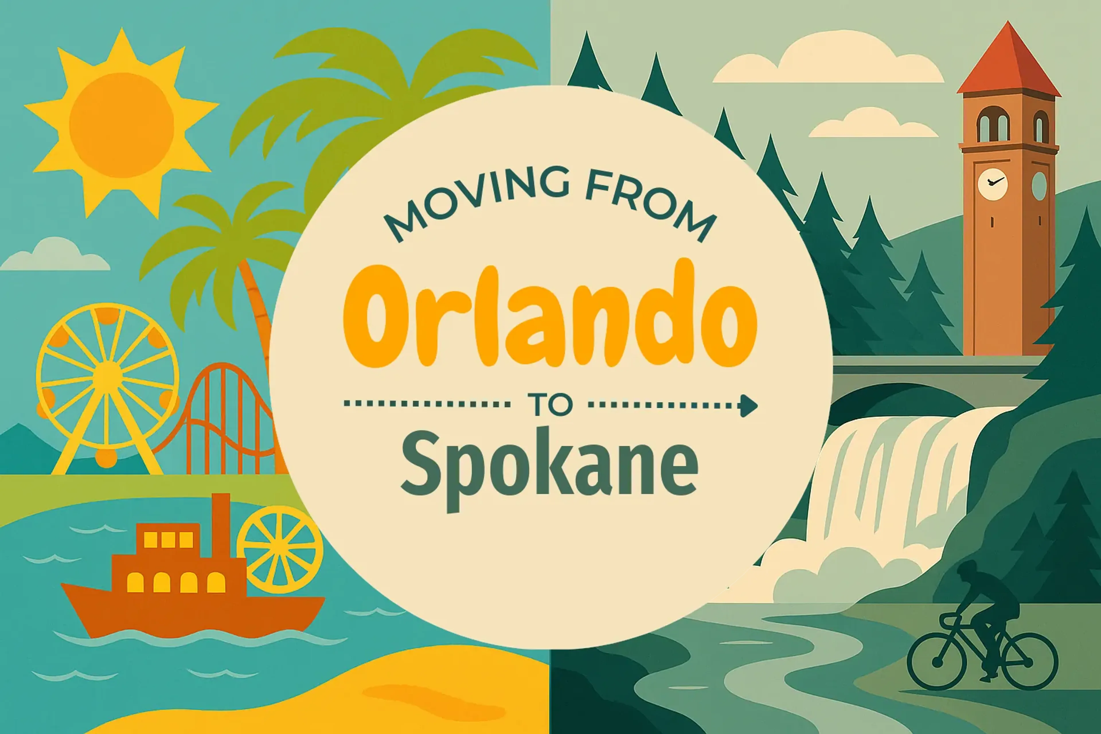 Side-by-side comparison of Orlando to Spokane moving companies