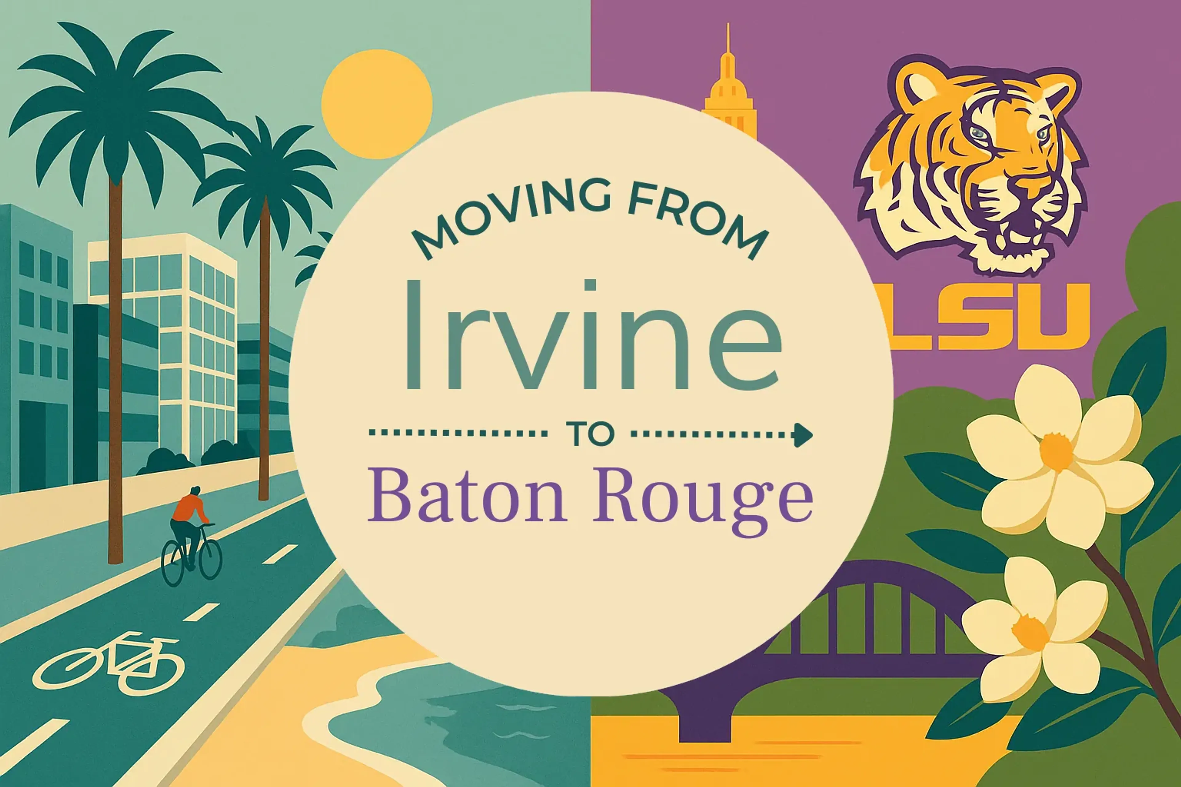 Side-by-side comparison of Irvine to Baton Rouge moving companies