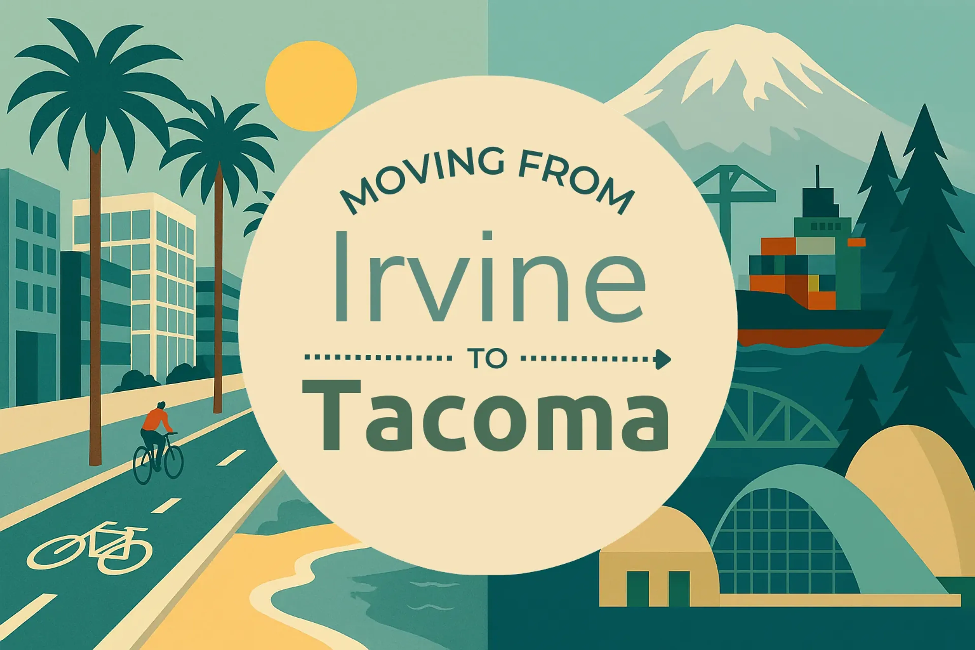 Side-by-side comparison of Irvine to Tacoma moving companies