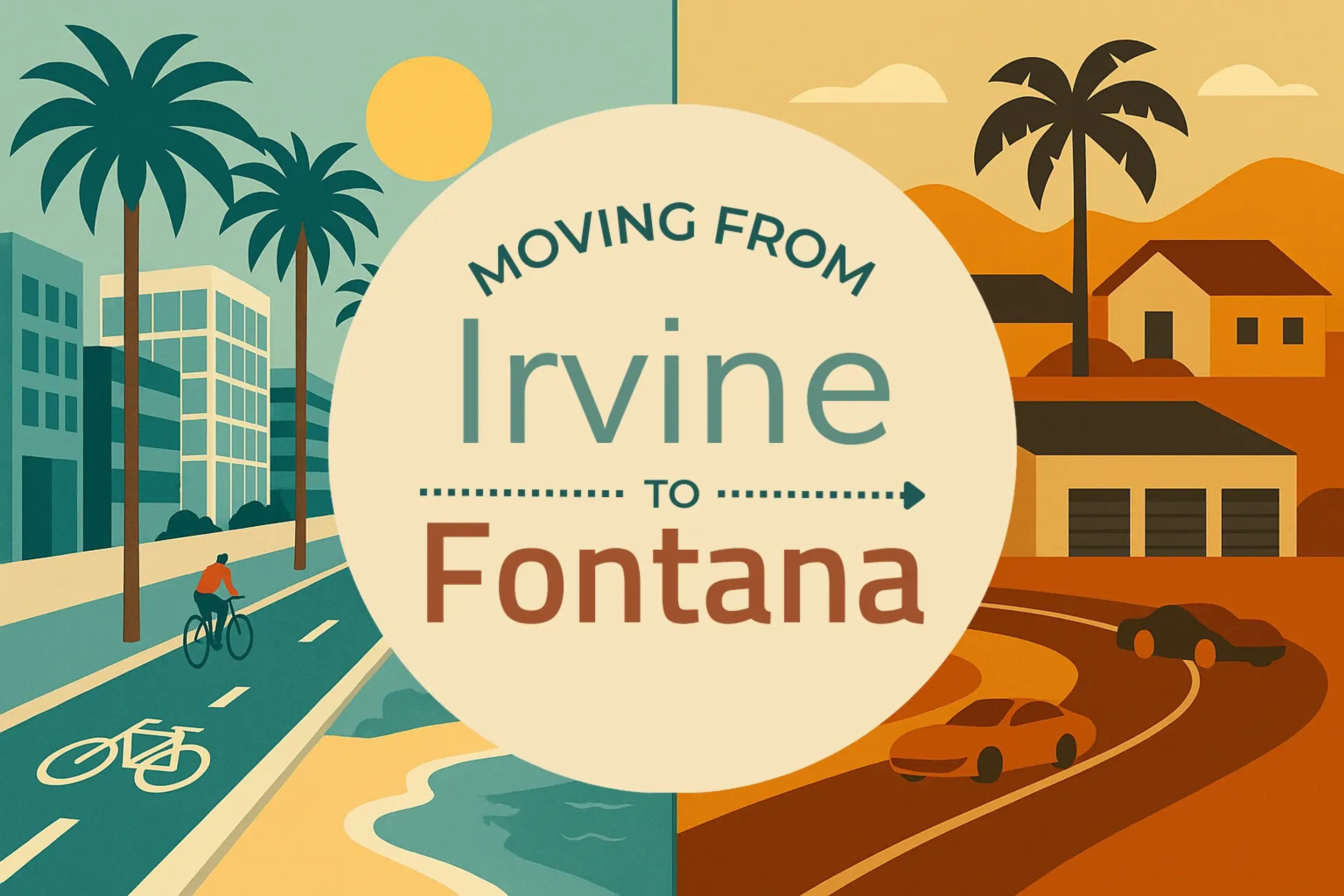 Side-by-side comparison of Irvine to Fontana moving companies