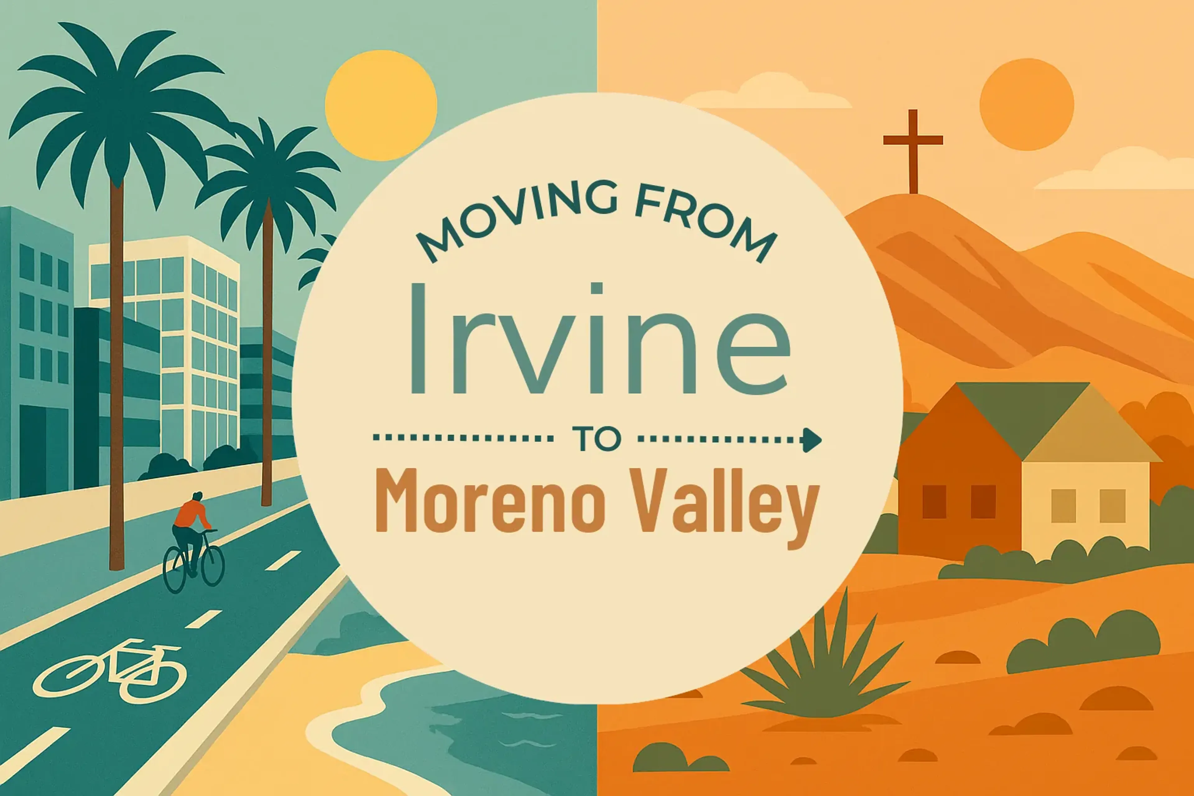 Side-by-side comparison of Irvine to Moreno Valley moving companies