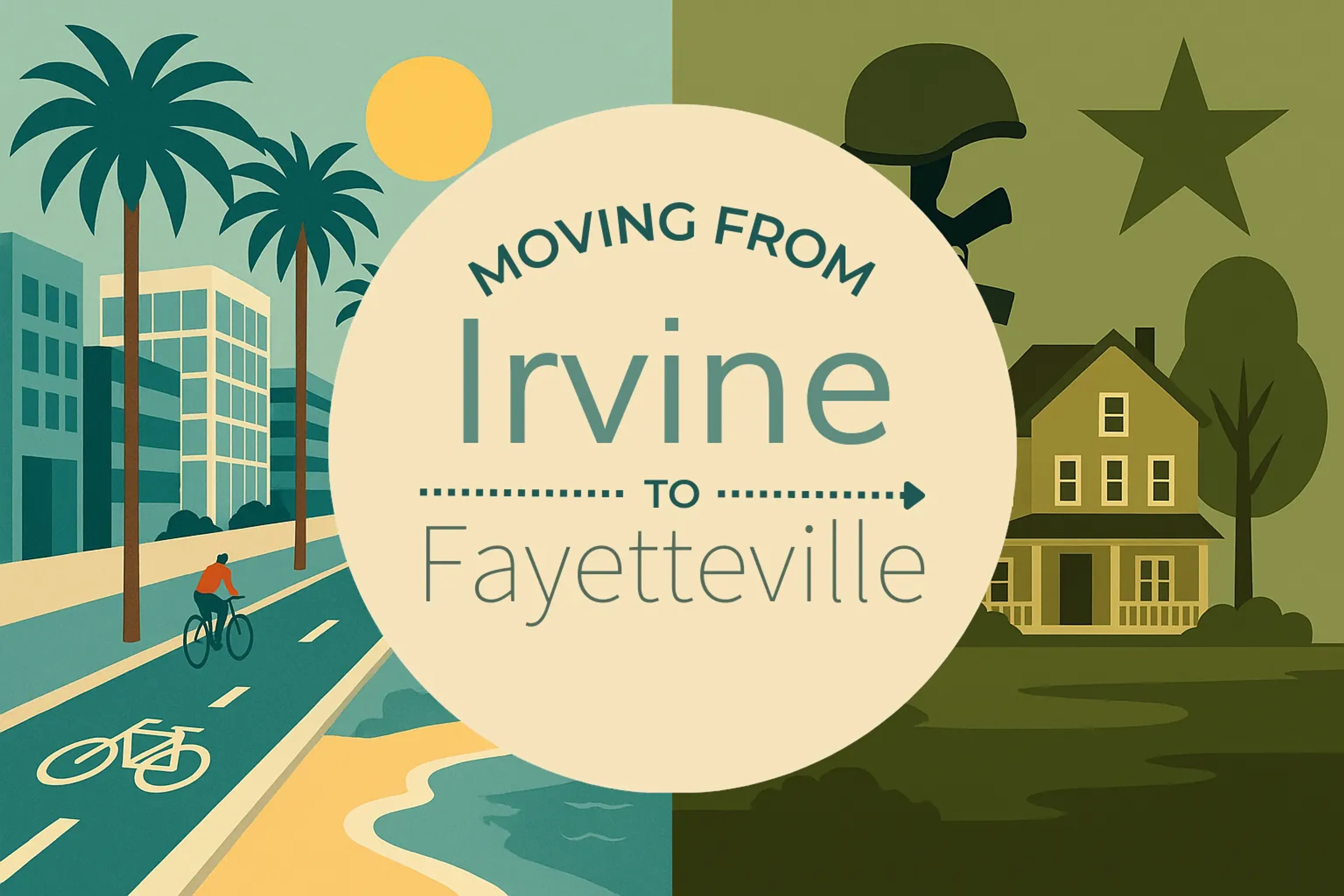 Side-by-side comparison of Irvine to Fayetteville moving companies