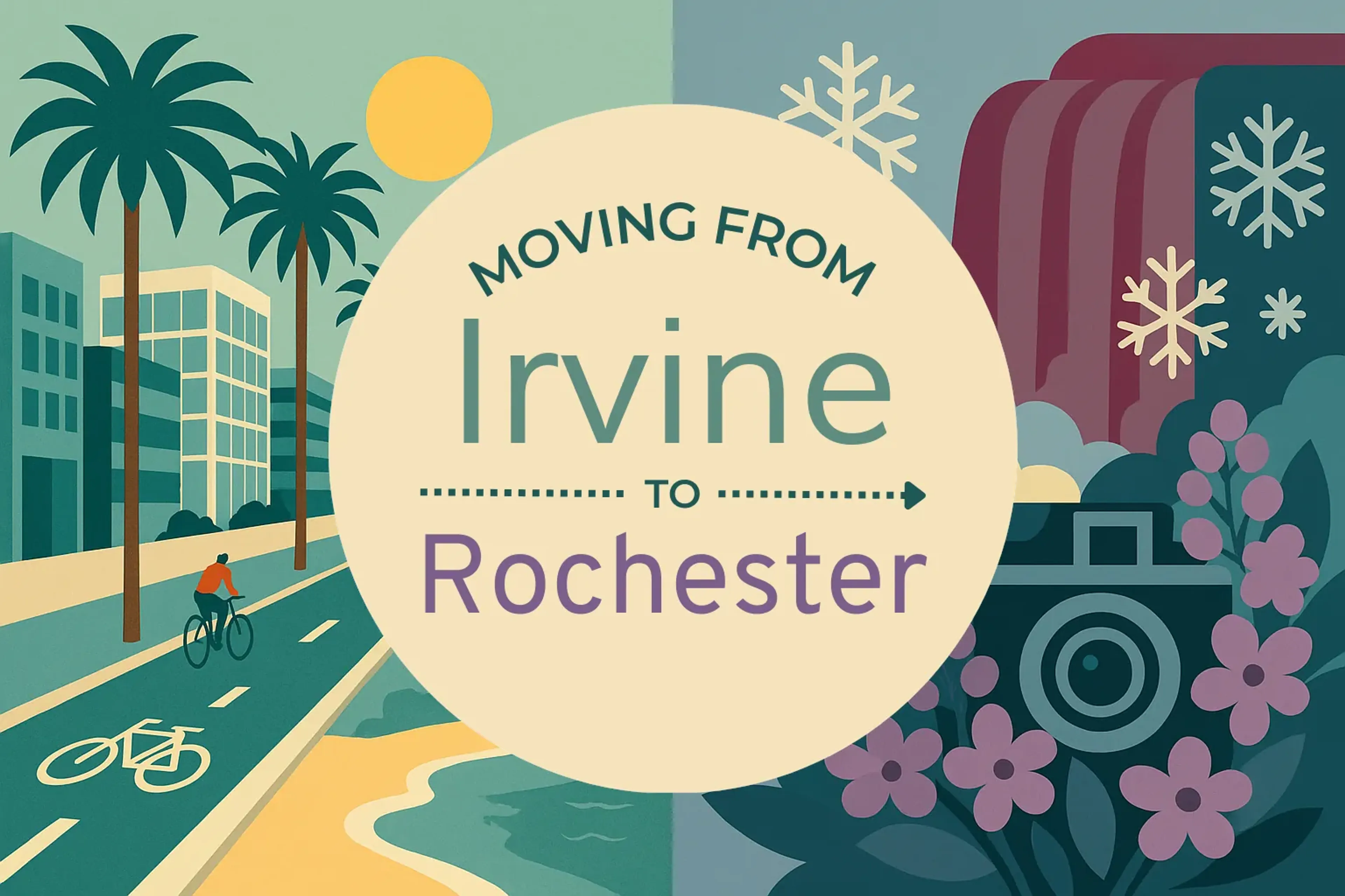 Side-by-side comparison of Irvine to Rochester moving companies