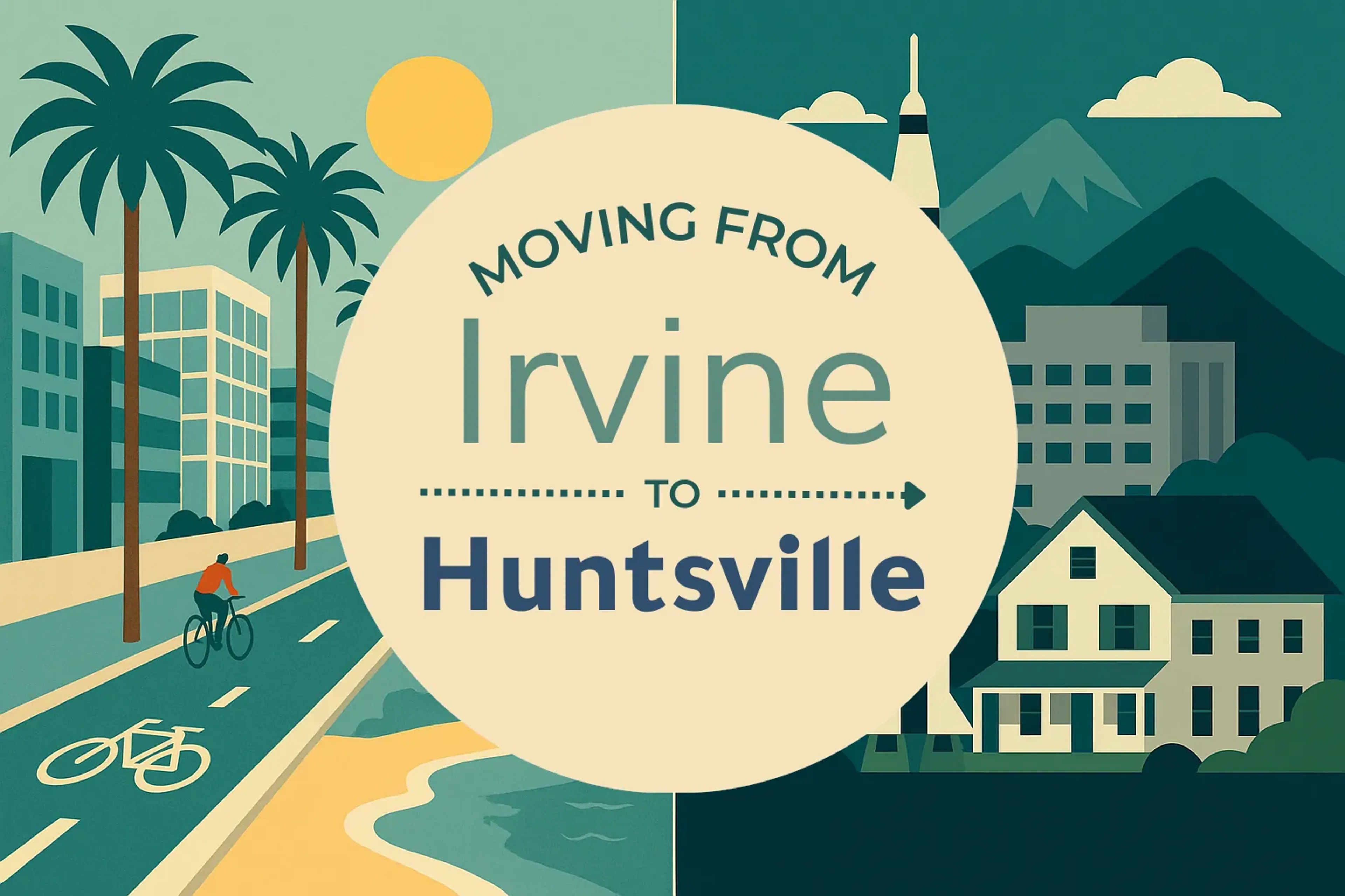Side-by-side comparison of Irvine to Huntsville moving companies