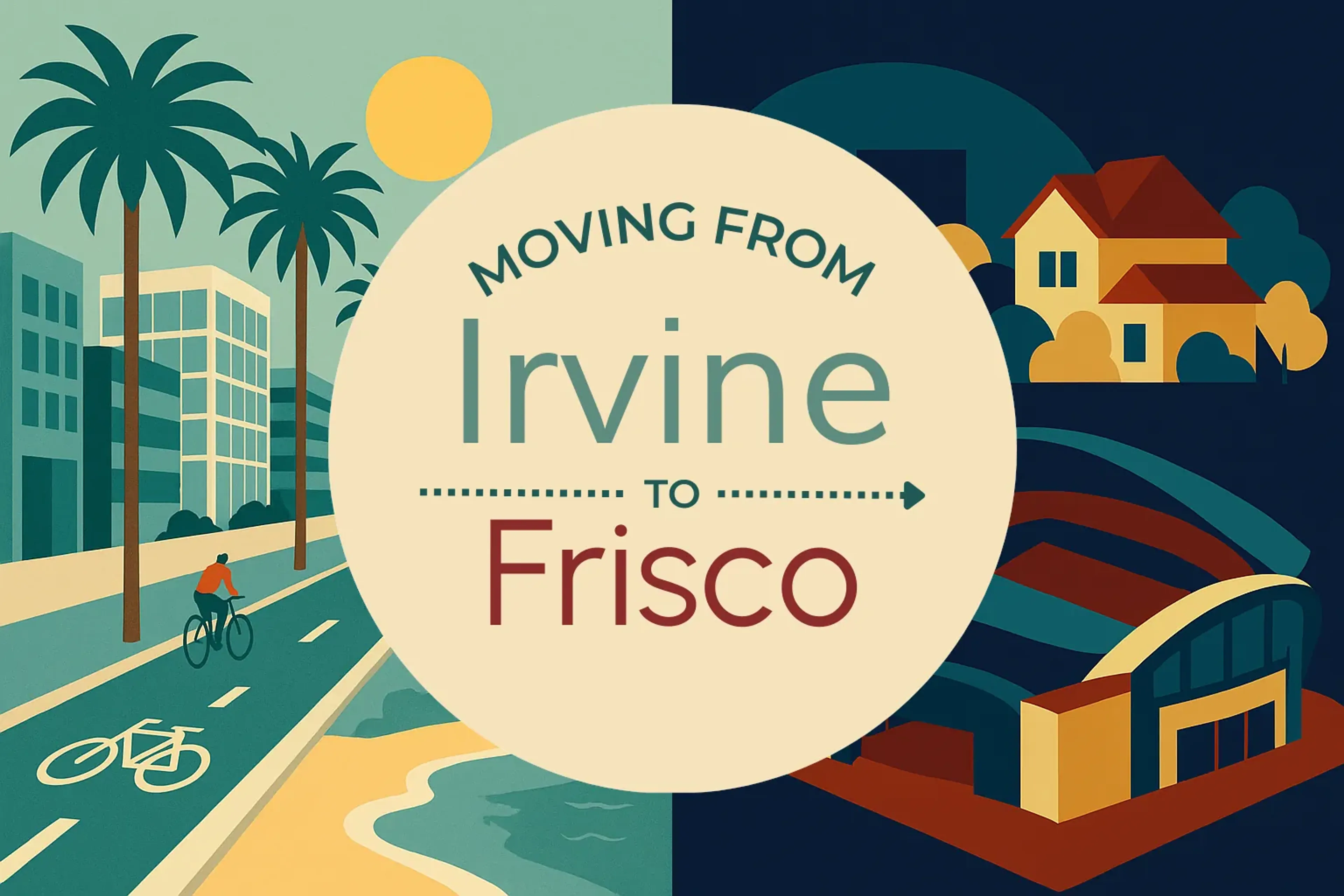 Side-by-side comparison of Irvine to Frisco moving companies
