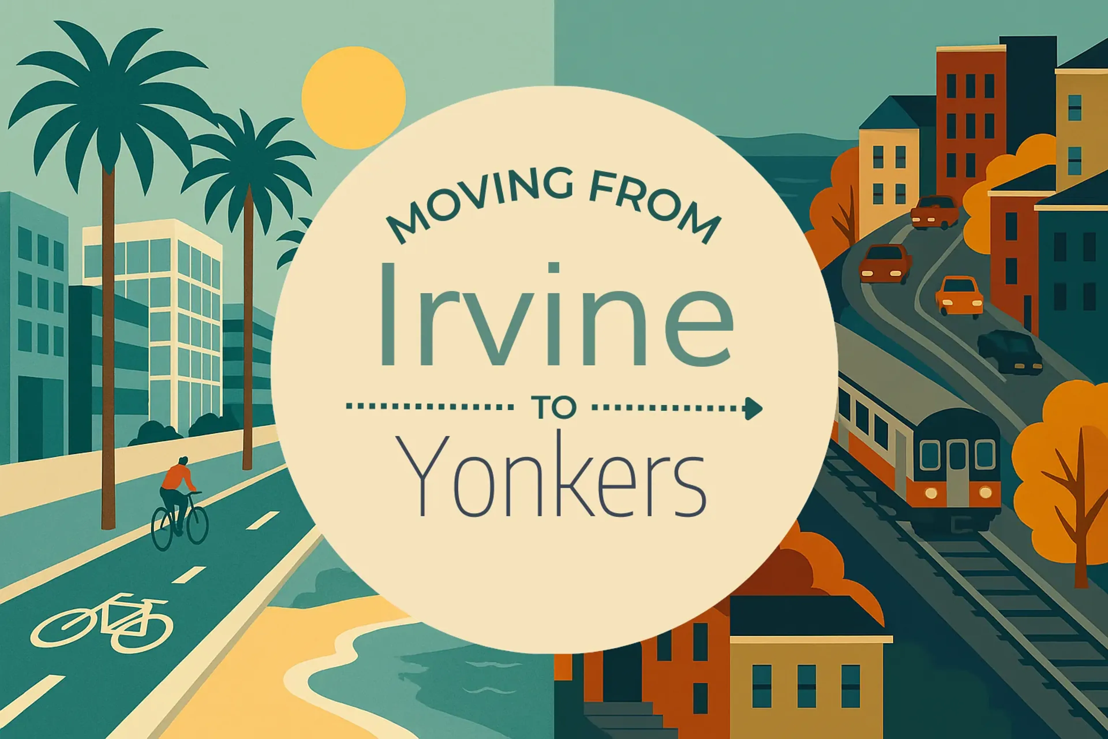 Side-by-side comparison of Irvine to Yonkers moving companies