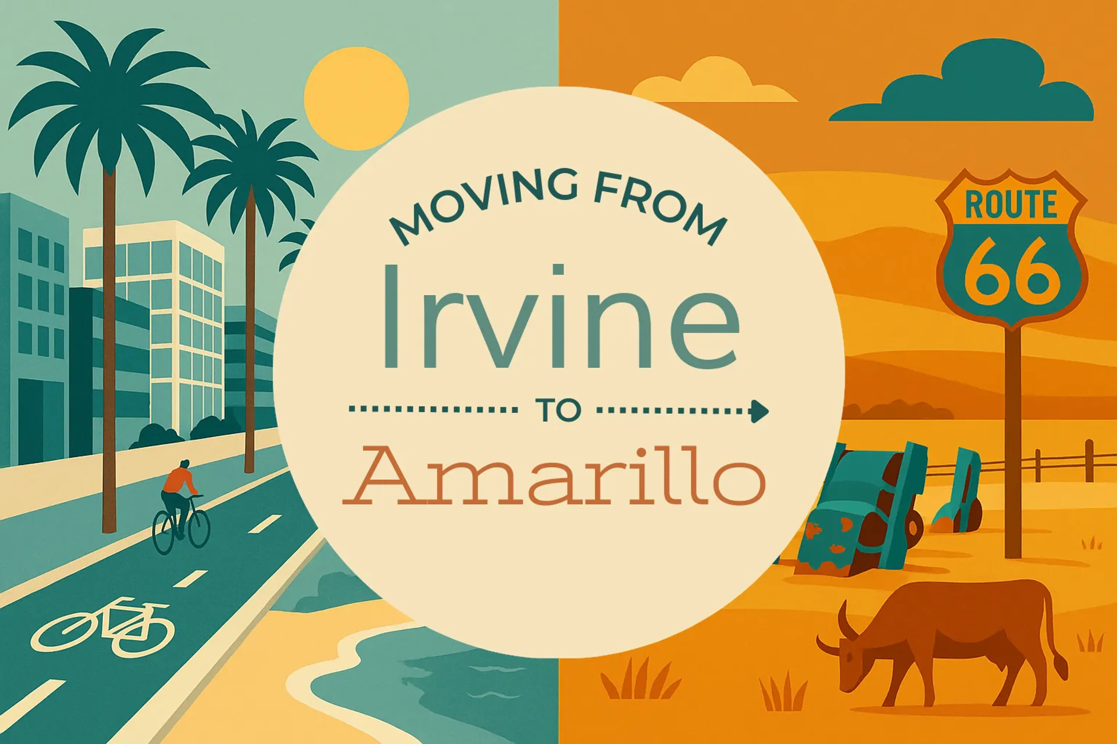 Side-by-side comparison of Irvine to Amarillo moving companies