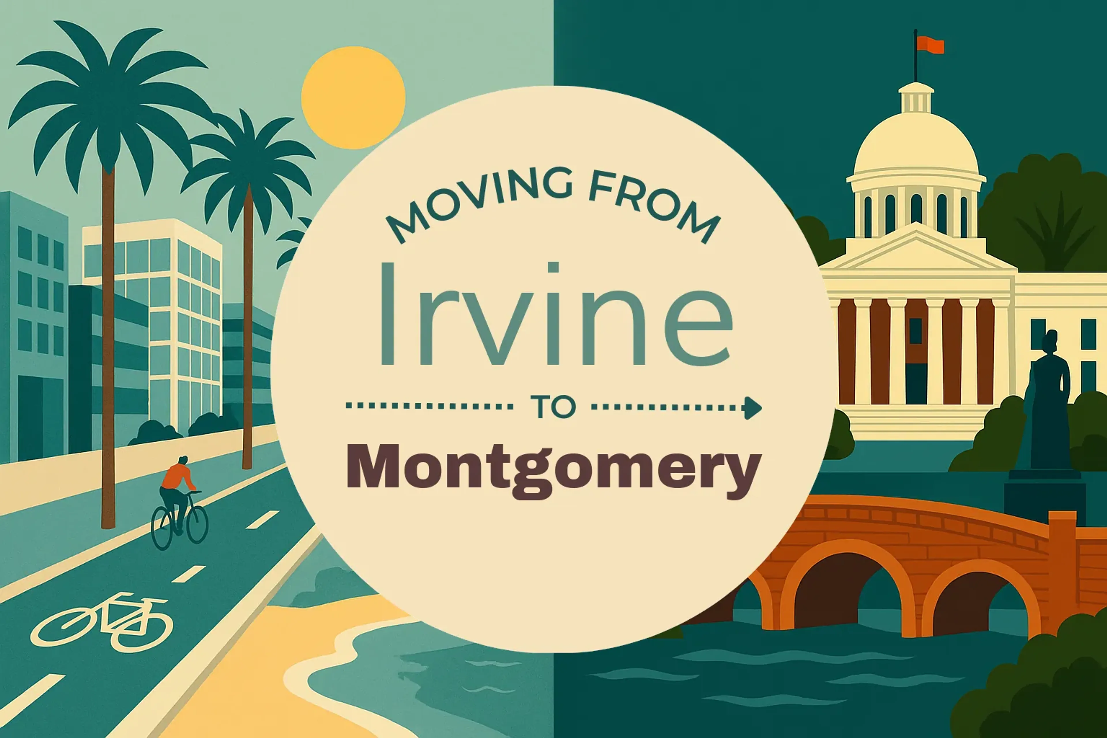Side-by-side comparison of Irvine to Montgomery moving companies