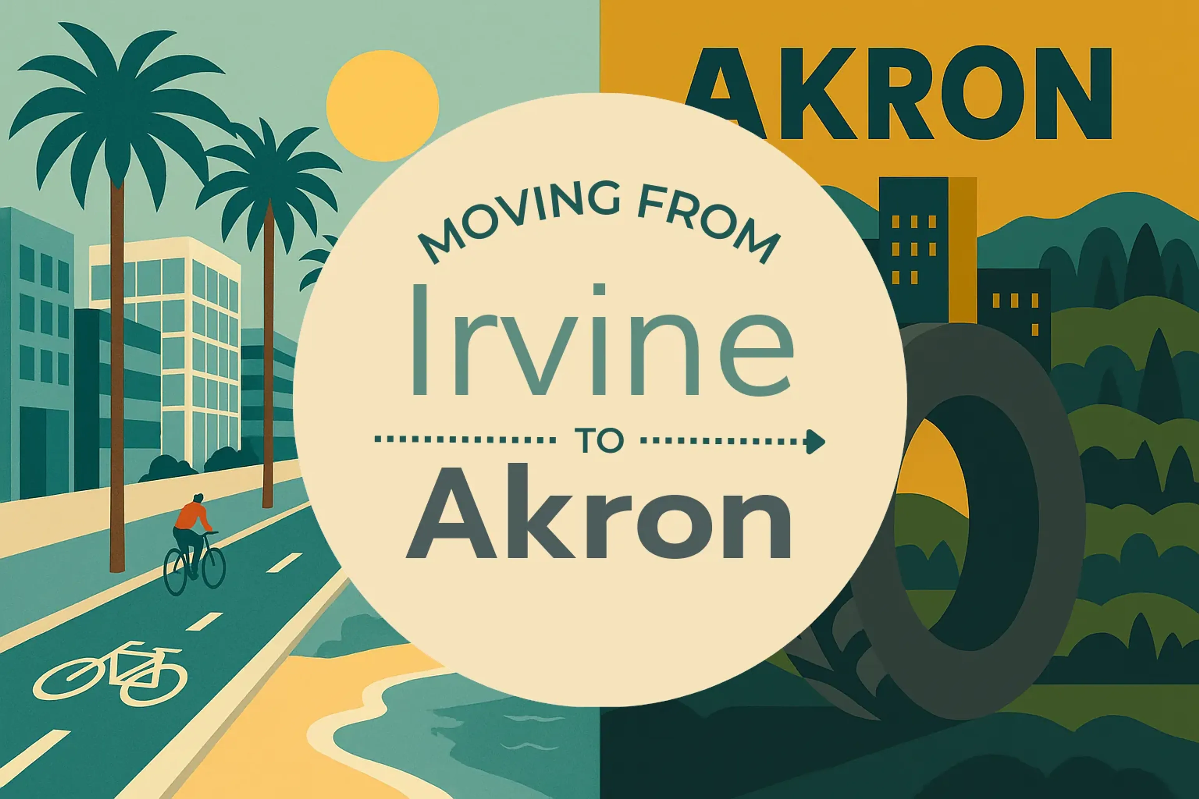 Side-by-side comparison of Irvine to Akron moving companies
