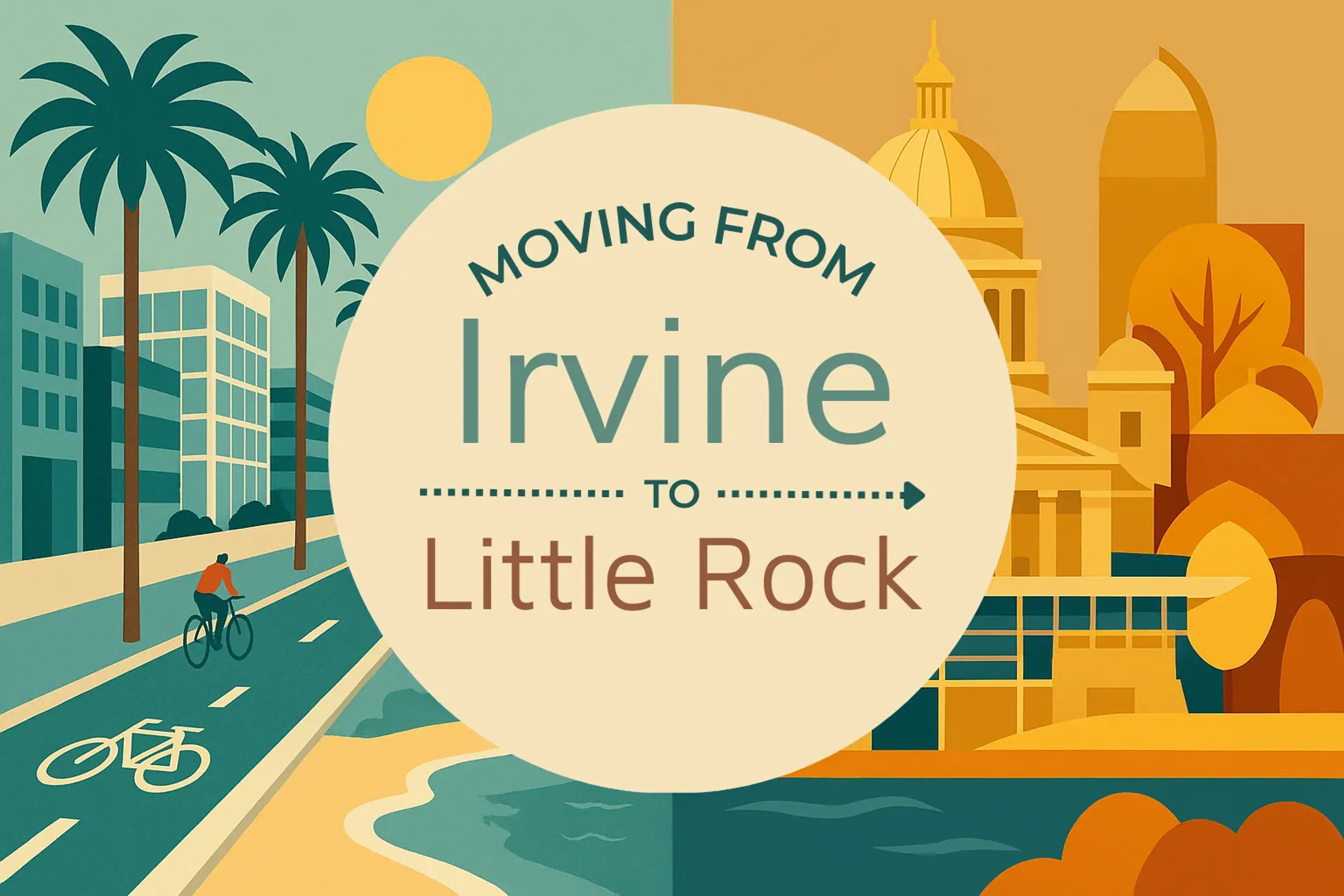 Side-by-side comparison of Irvine to Little Rock moving companies