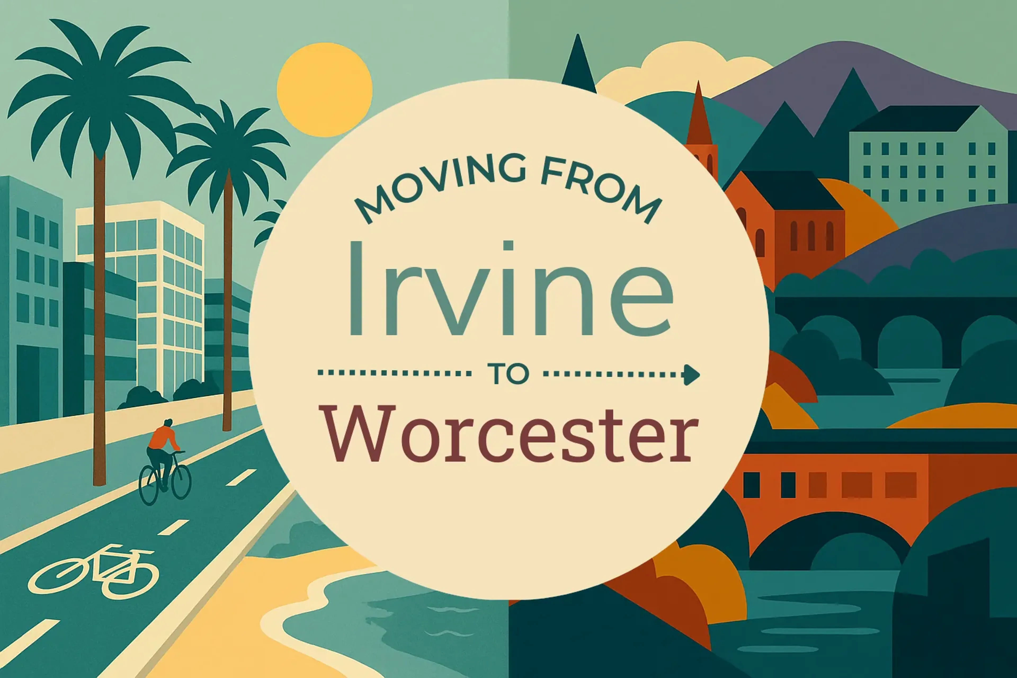 Side-by-side comparison of Irvine to Worcester moving companies