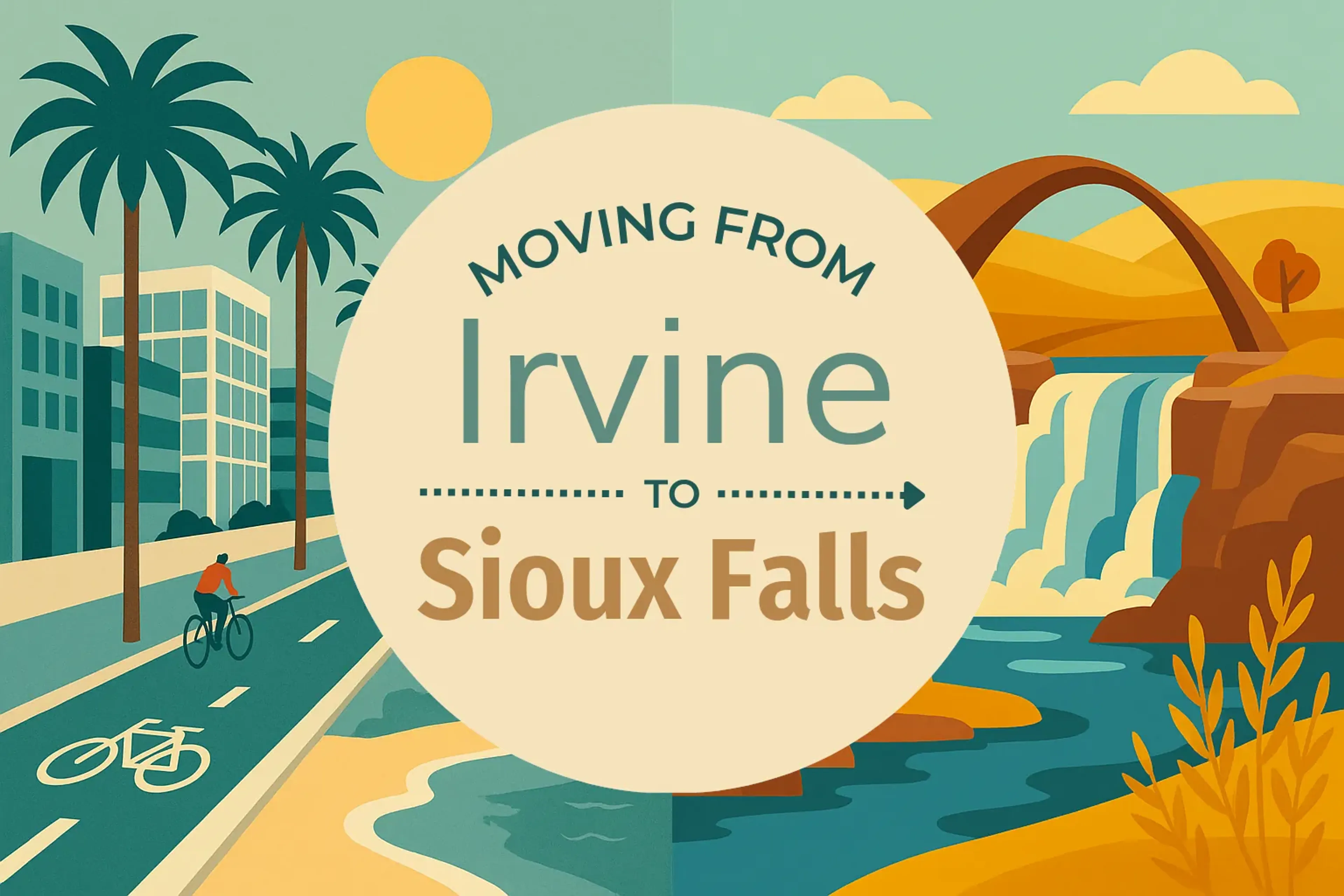 Side-by-side comparison of Irvine to Sioux Falls moving companies