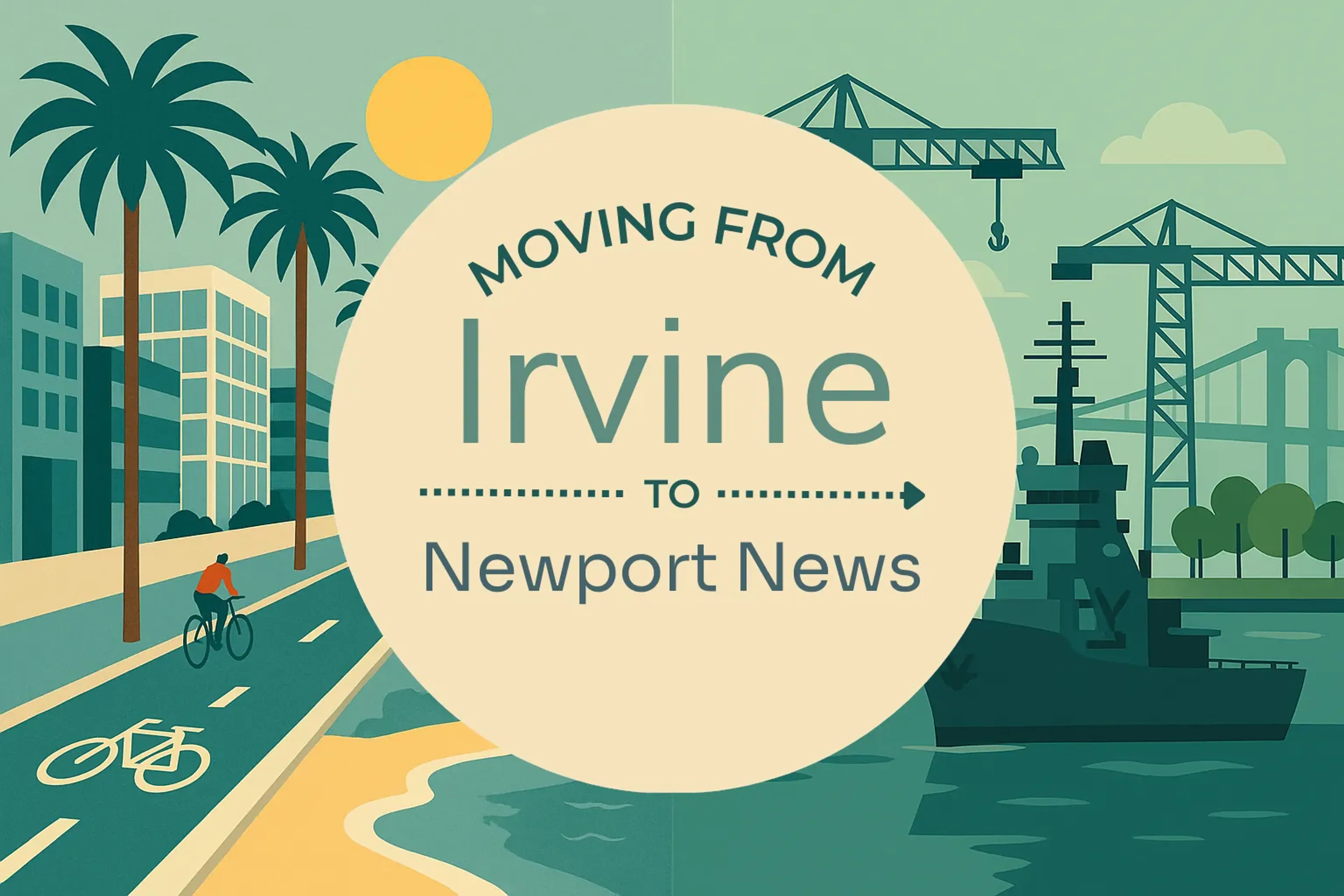 Side-by-side comparison of Irvine to Newport News moving companies