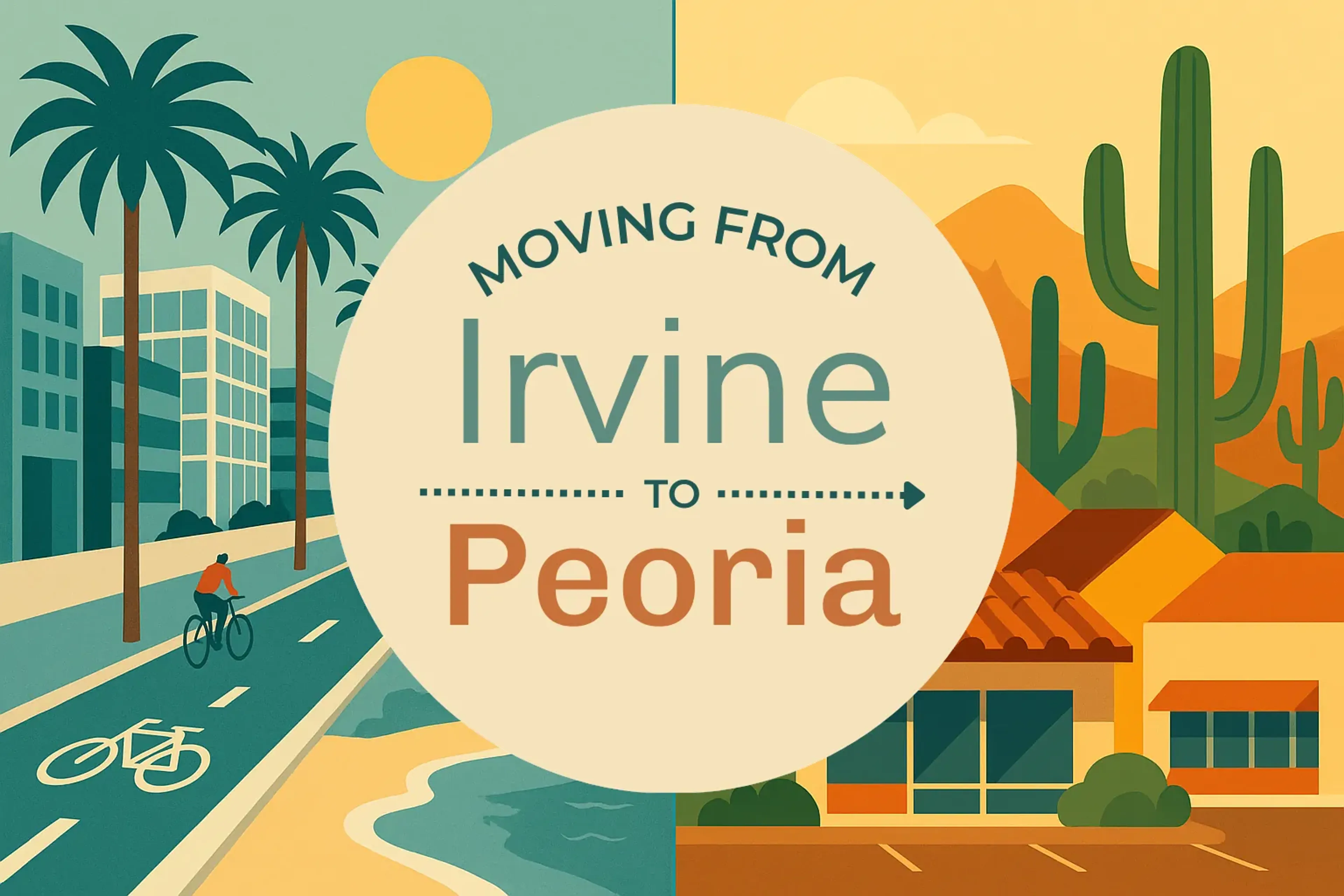 Side-by-side comparison of Irvine to Peoria moving companies