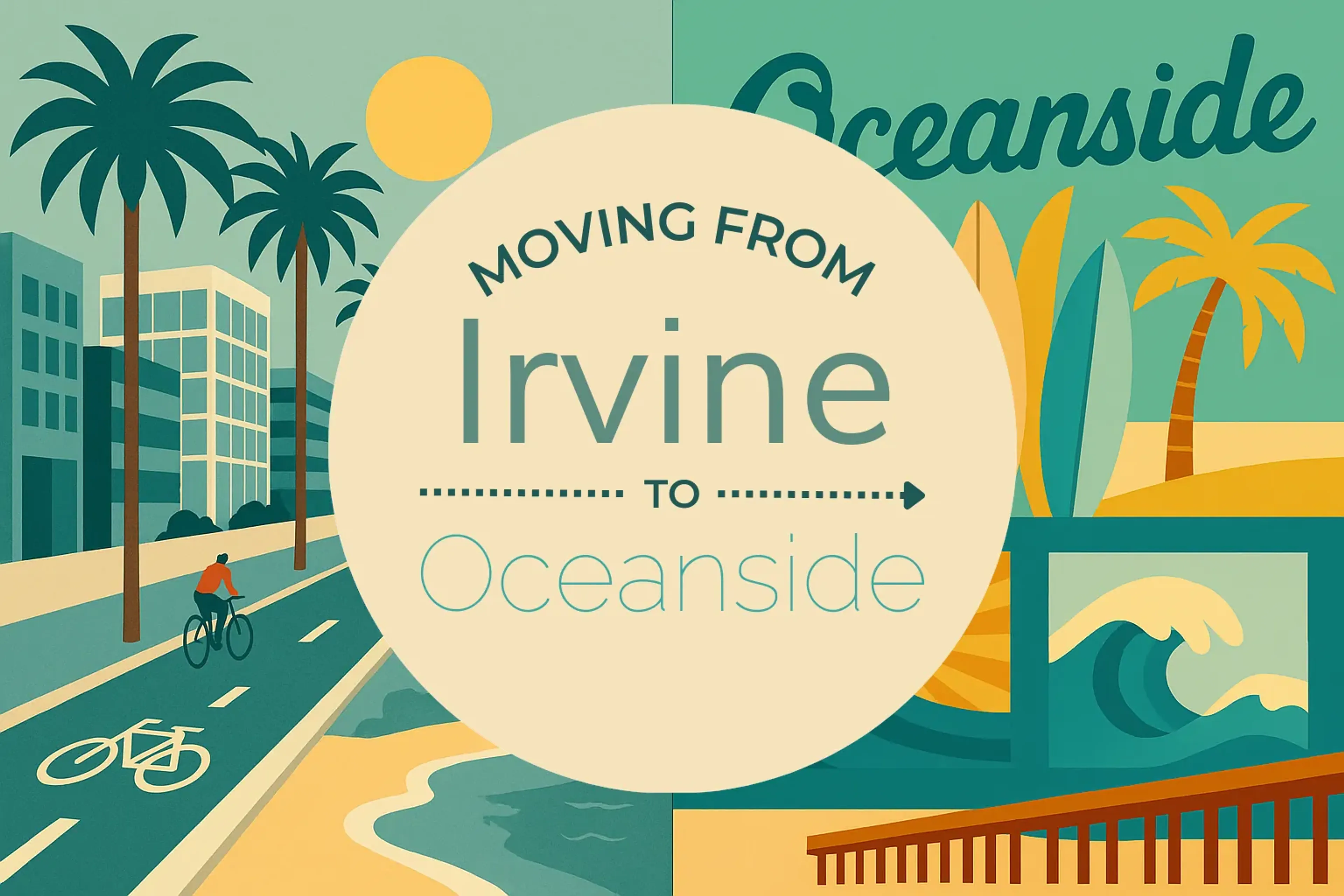 Side-by-side comparison of Irvine to Oceanside moving companies