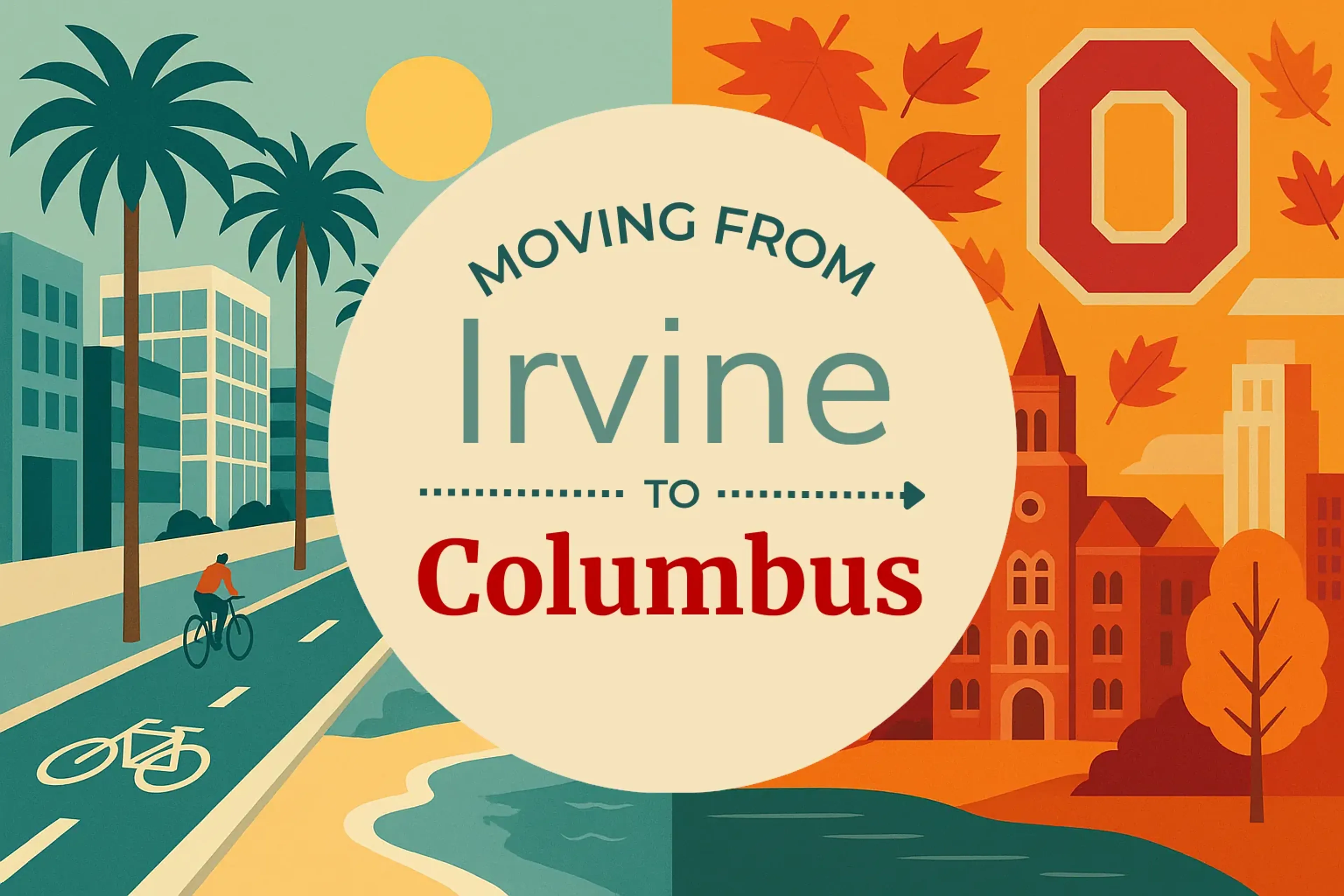 Side-by-side comparison of Irvine to Columbus moving companies