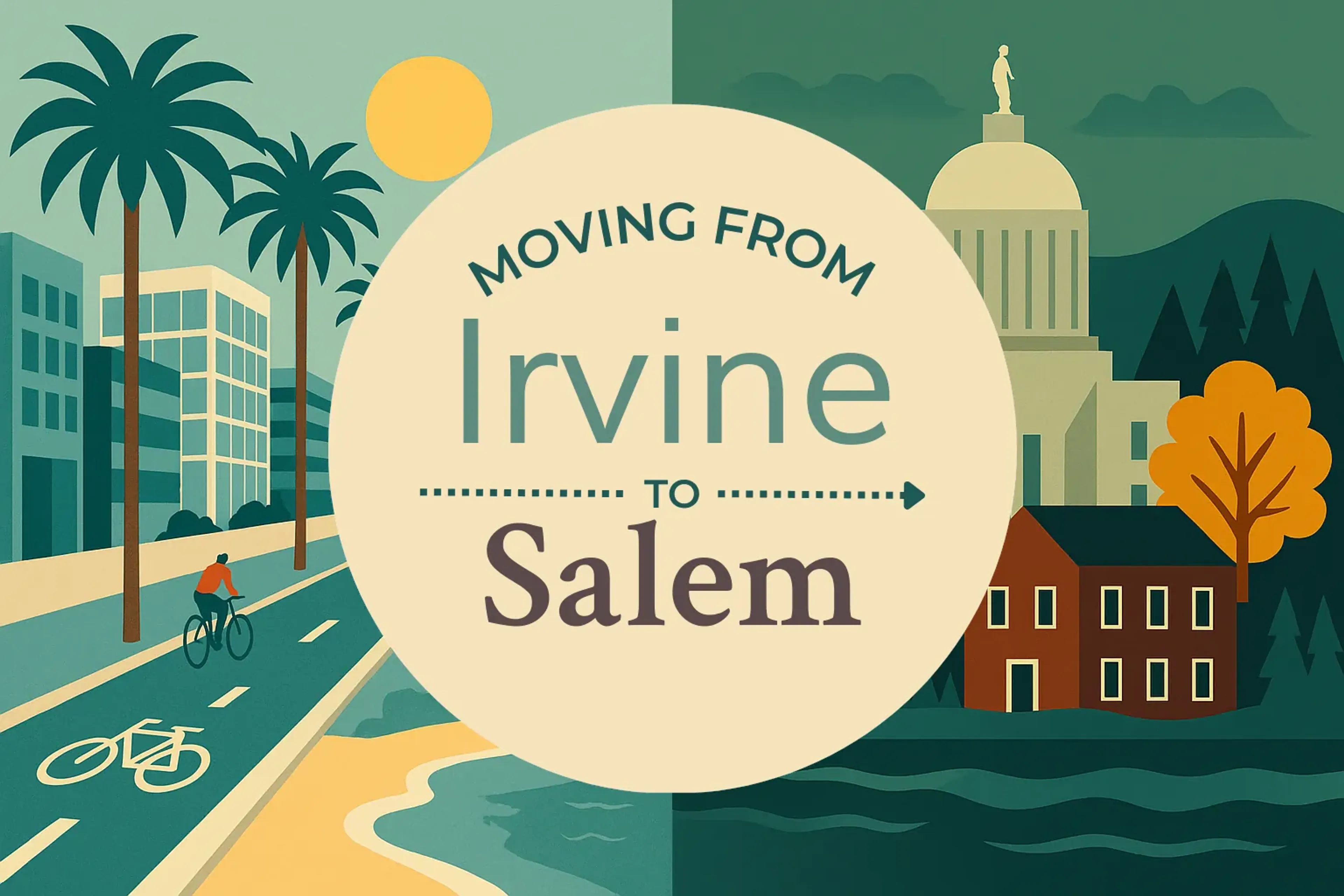 Side-by-side comparison of Irvine to Salem moving companies