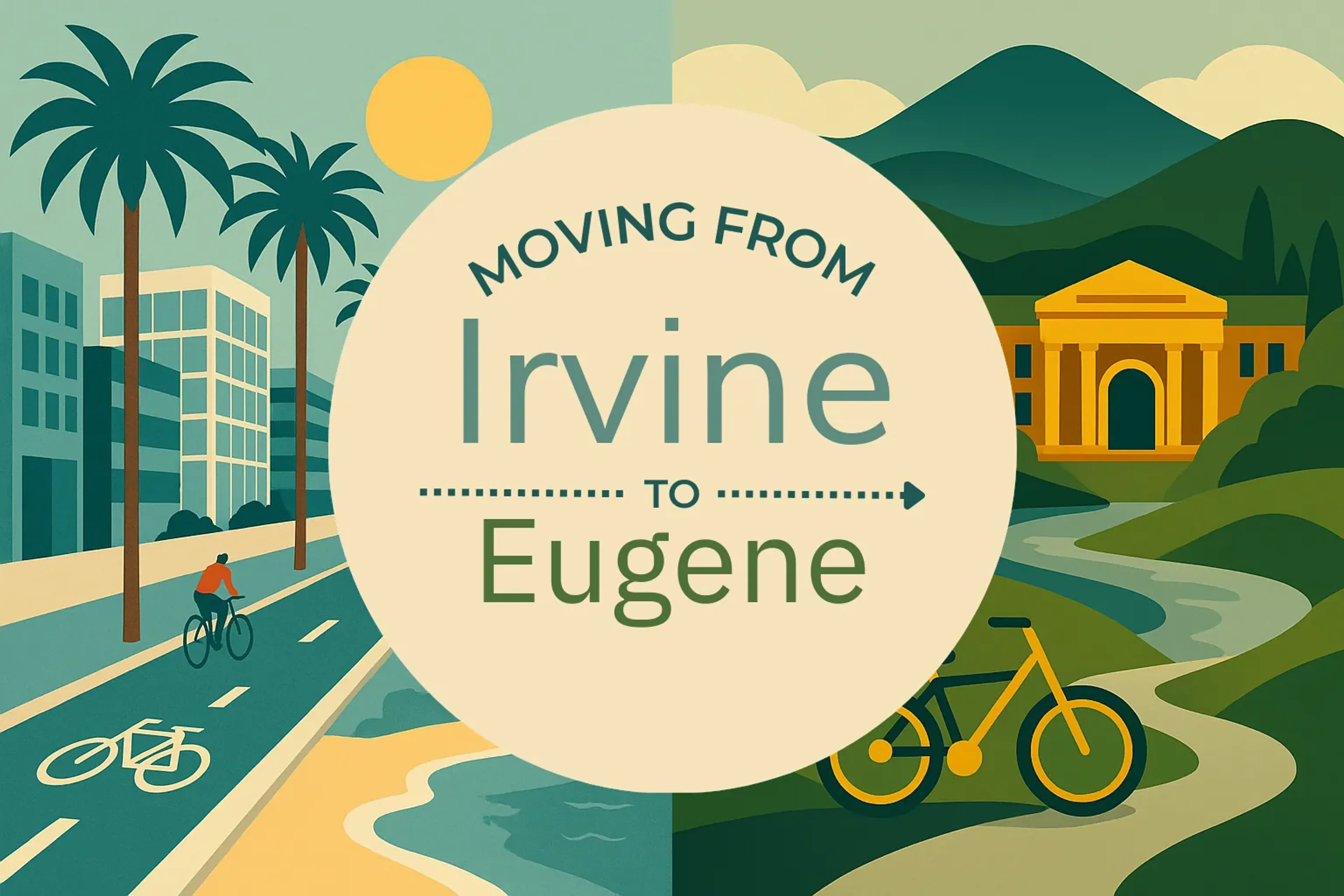 Side-by-side comparison of Irvine to Eugene moving companies