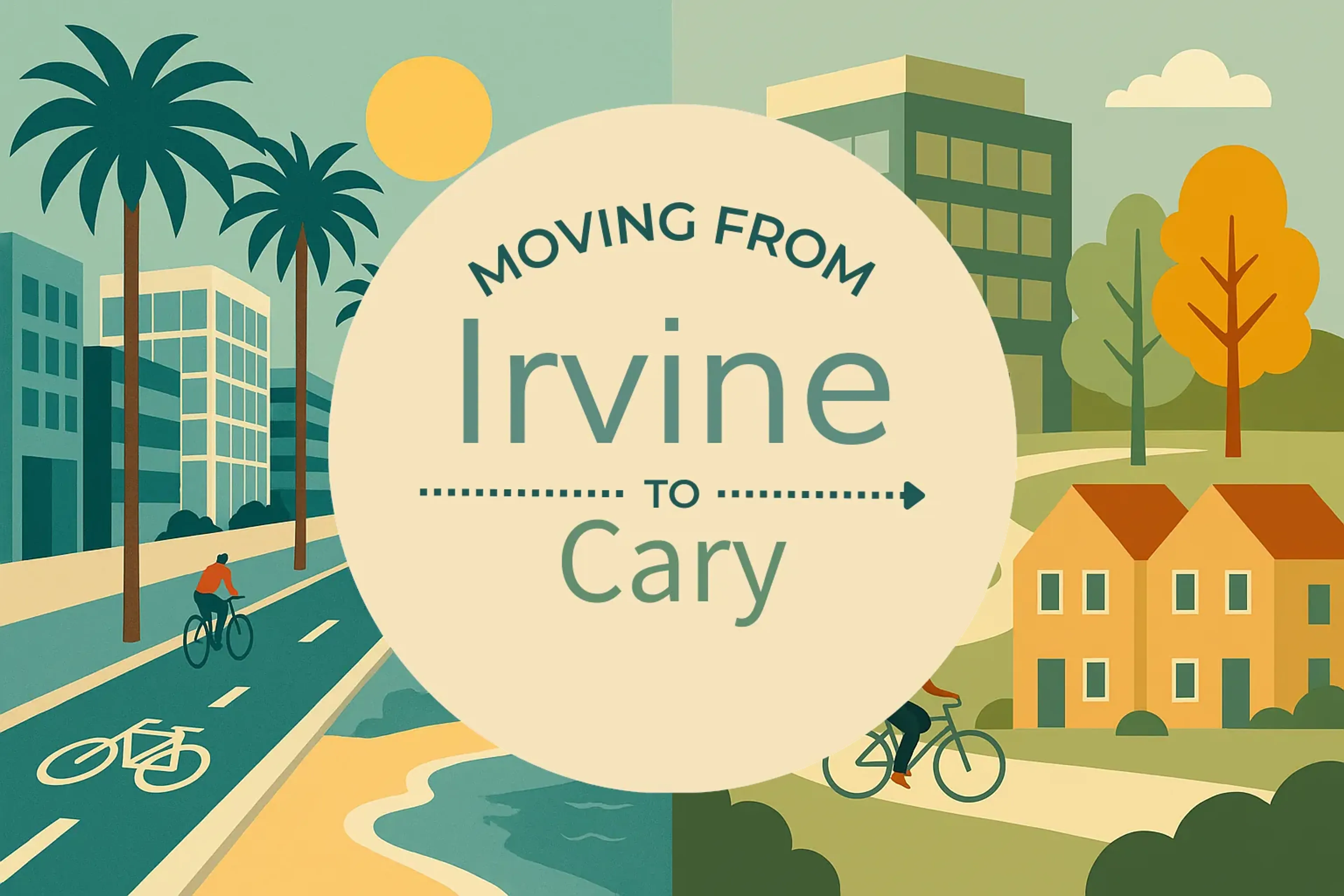 Side-by-side comparison of Irvine to Cary moving companies