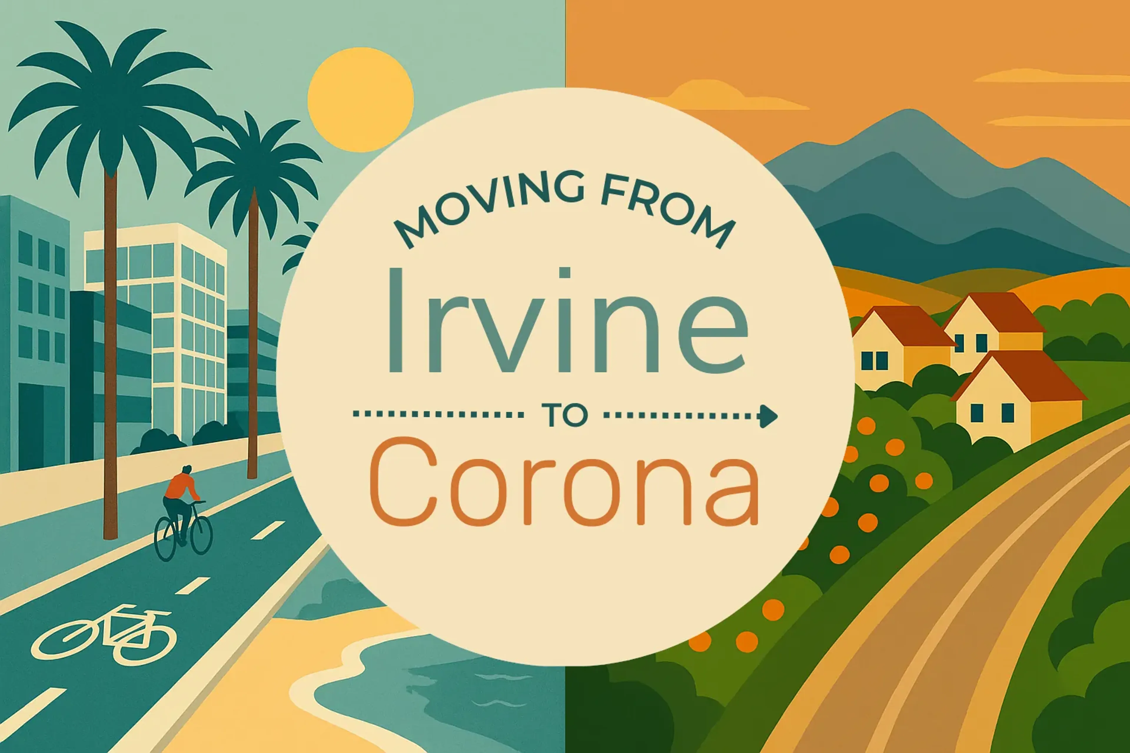 Side-by-side comparison of Irvine to Corona moving companies