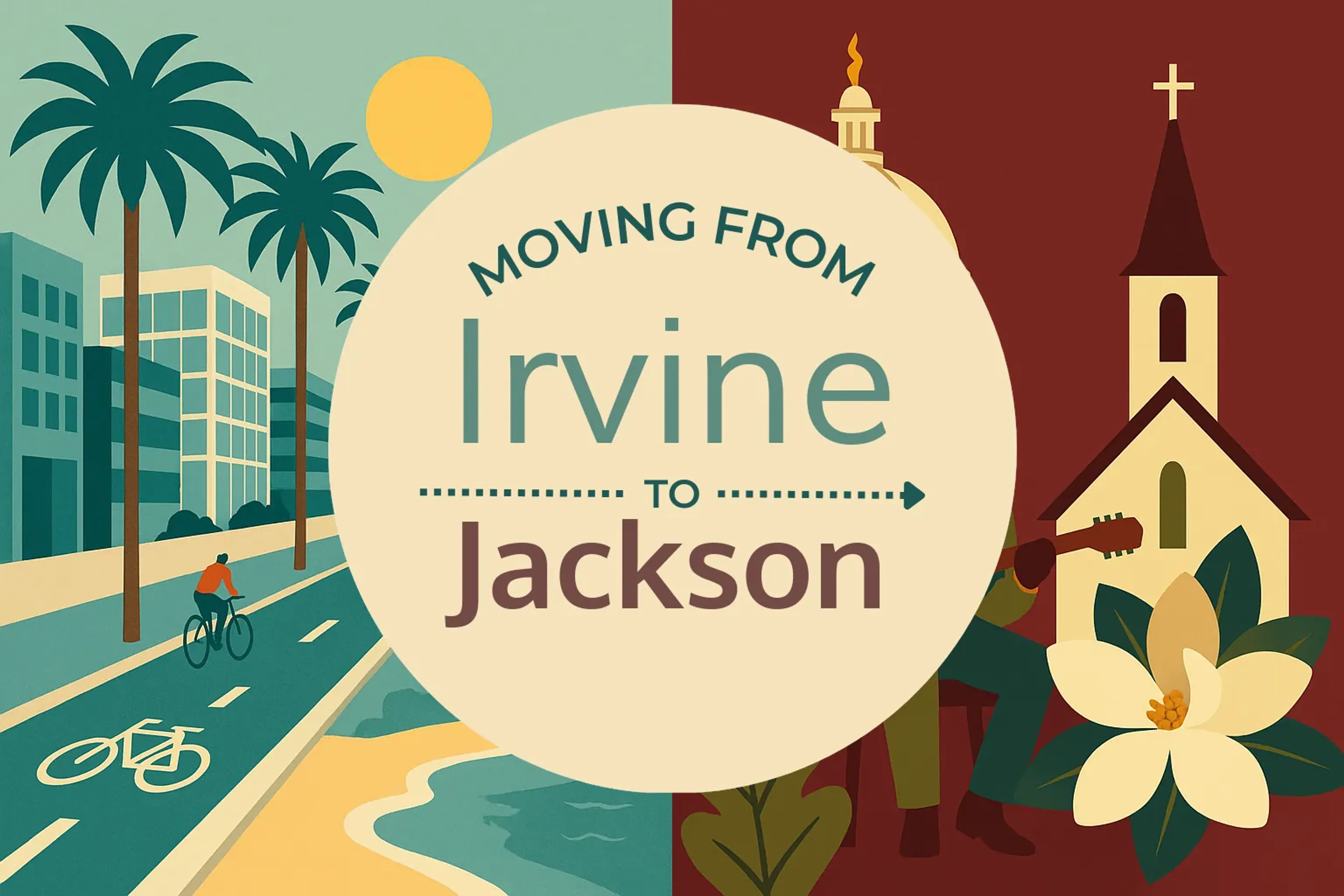 Side-by-side comparison of Irvine to Jackson moving companies
