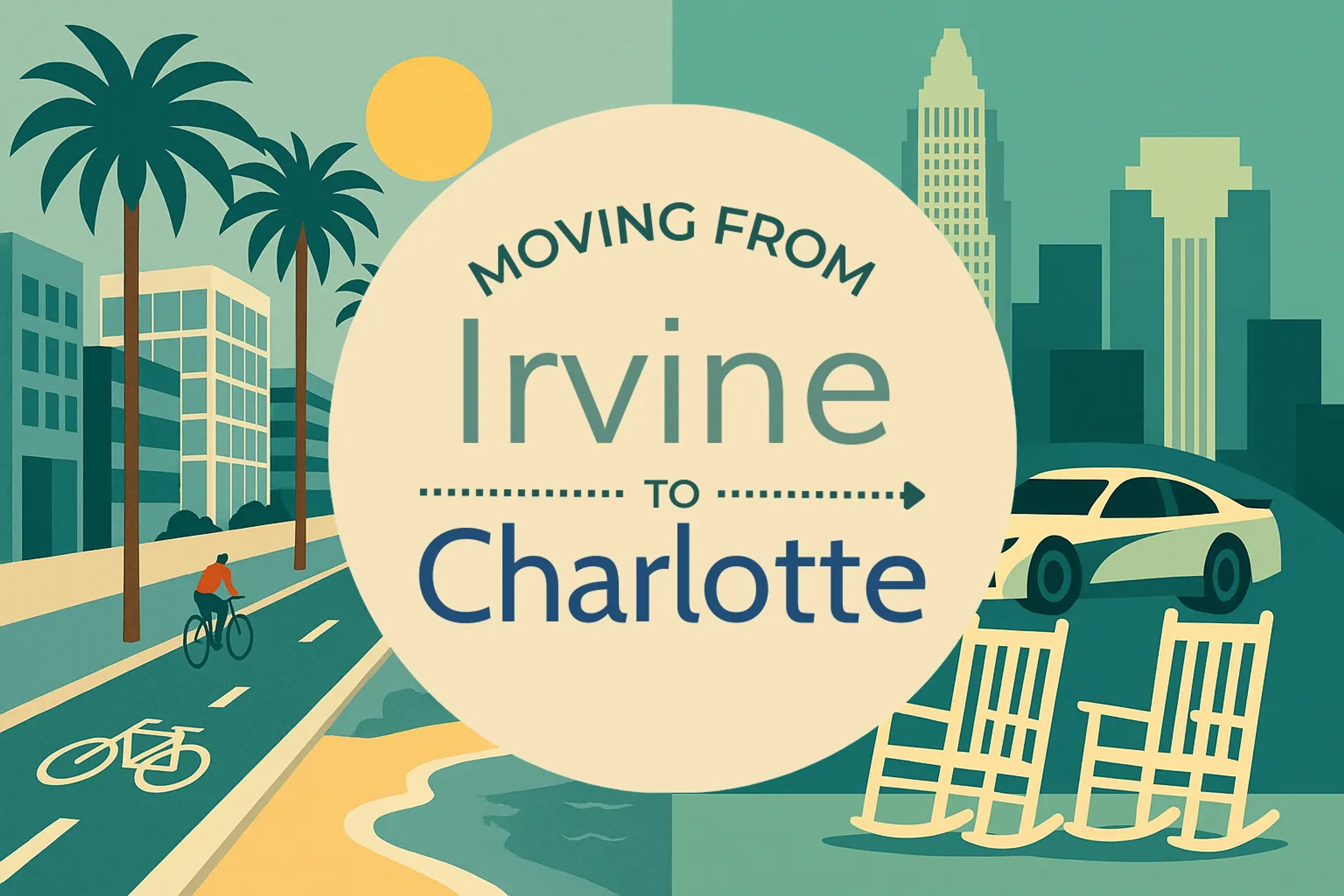 Side-by-side comparison of Irvine to Charlotte moving companies