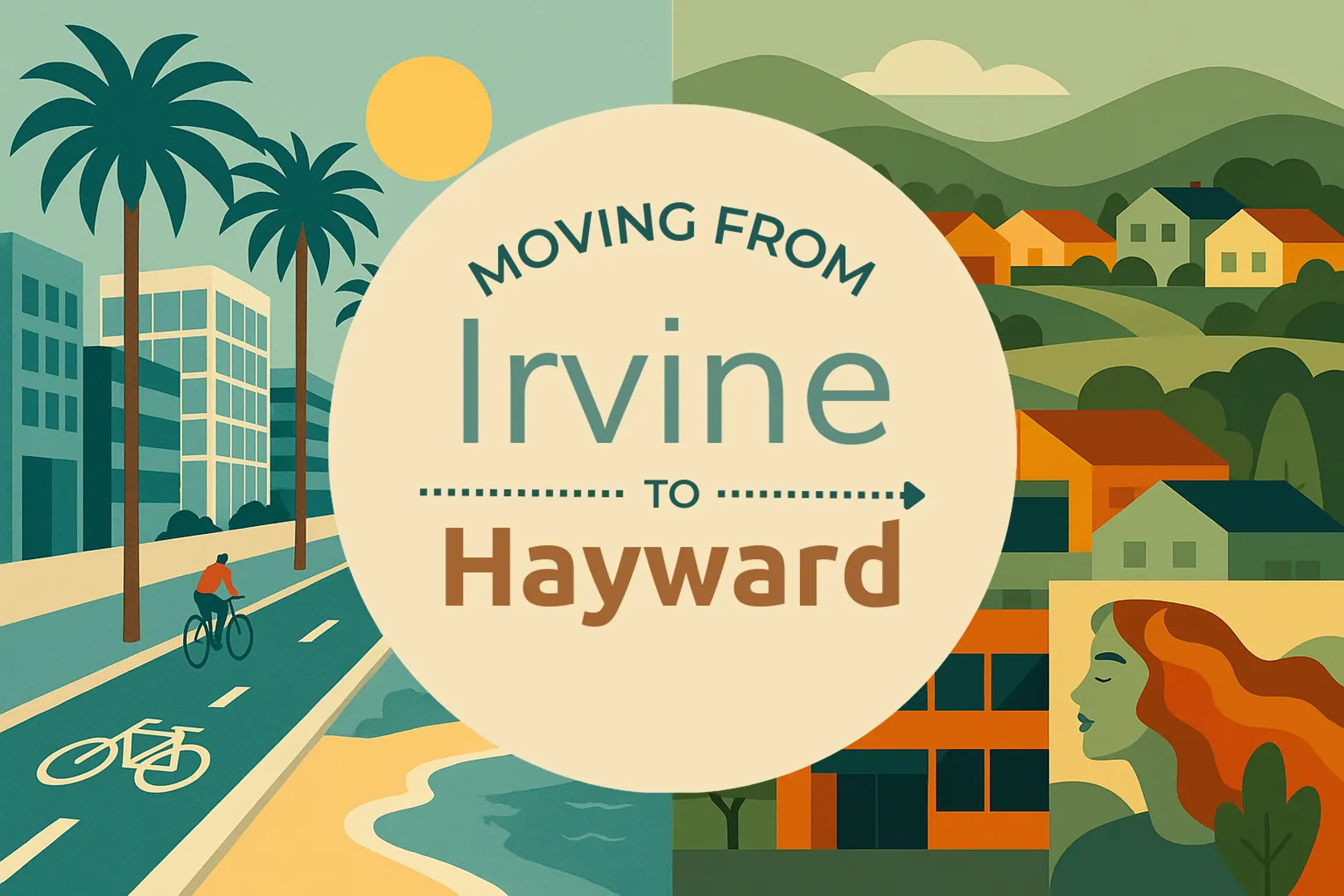 Side-by-side comparison of Irvine to Hayward moving companies