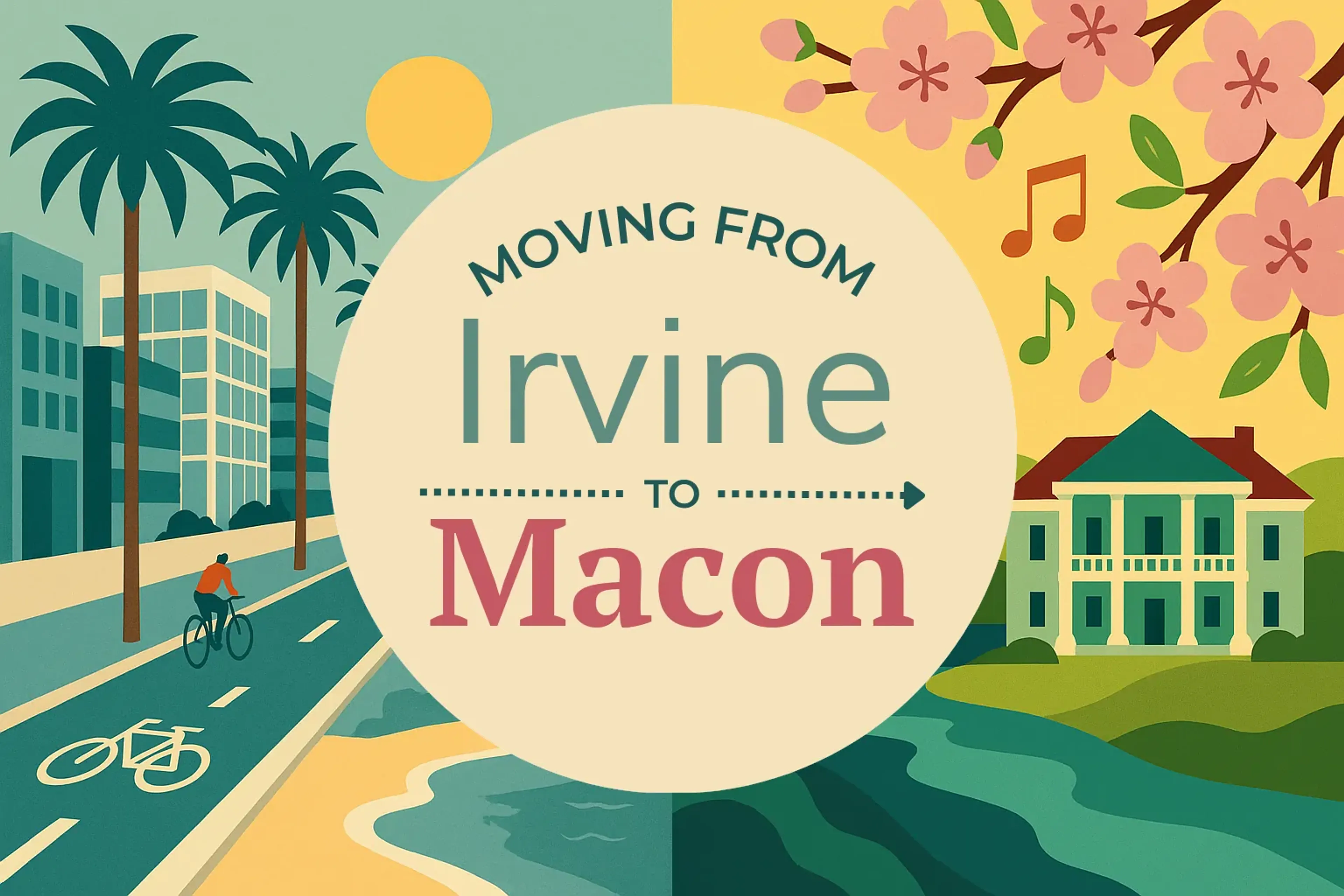Side-by-side comparison of Irvine to Macon moving companies
