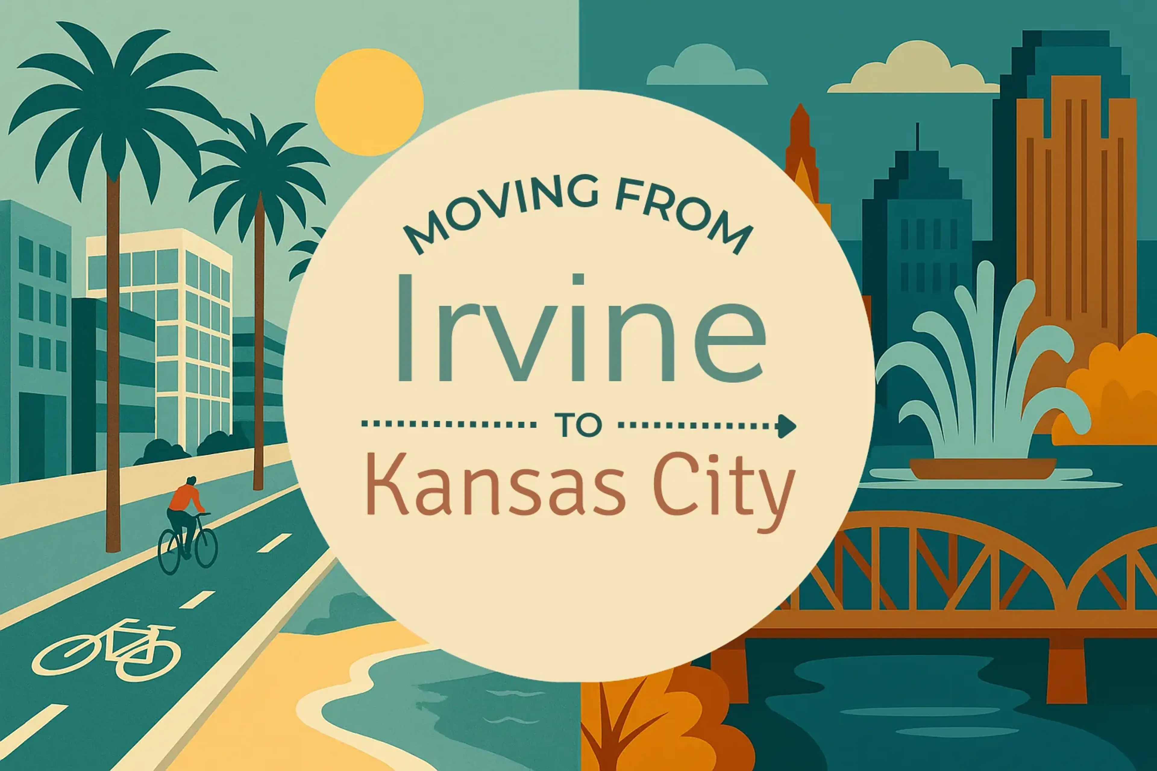 Side-by-side comparison of Irvine to Kansas City moving companies