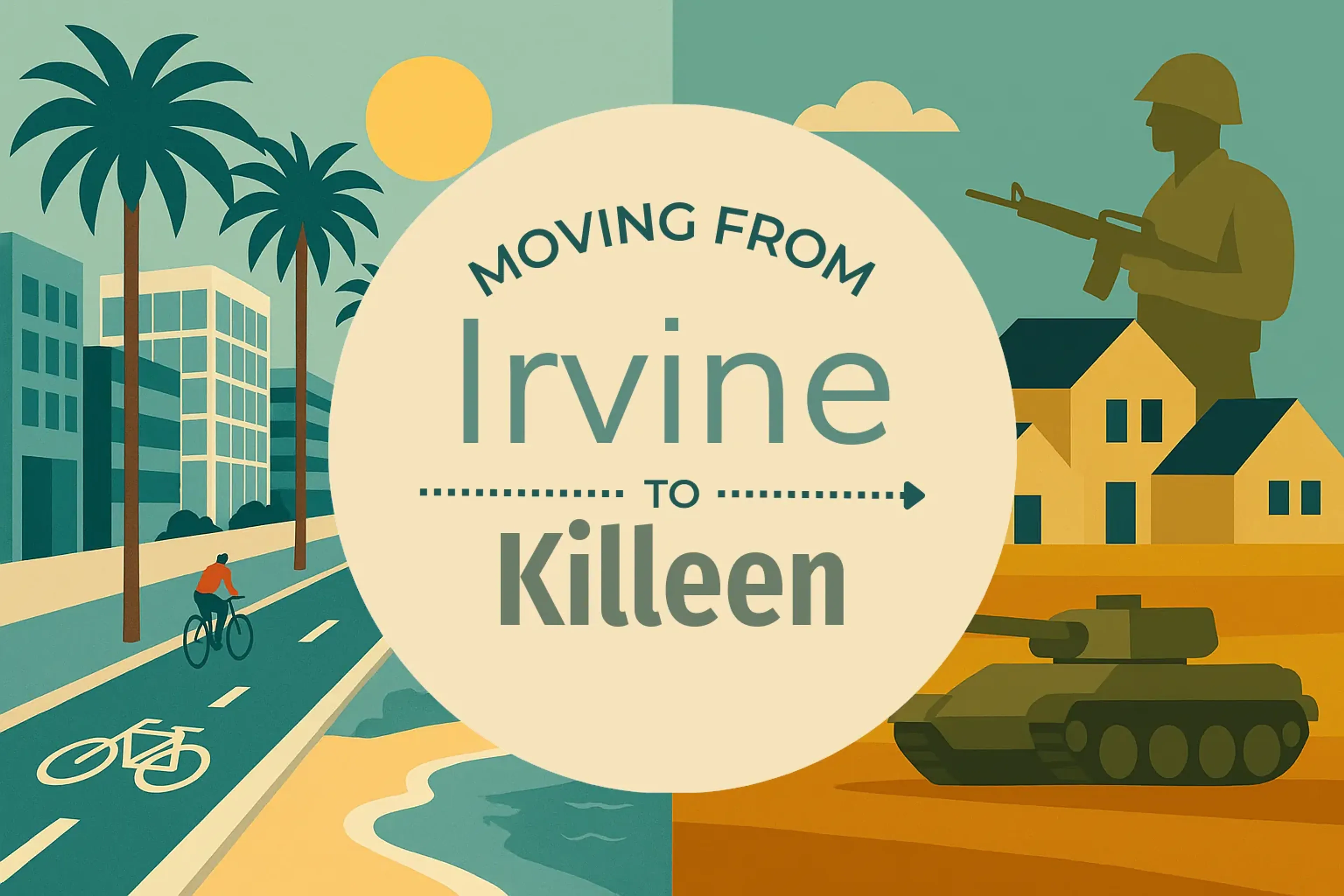 Side-by-side comparison of Irvine to Killeen moving companies