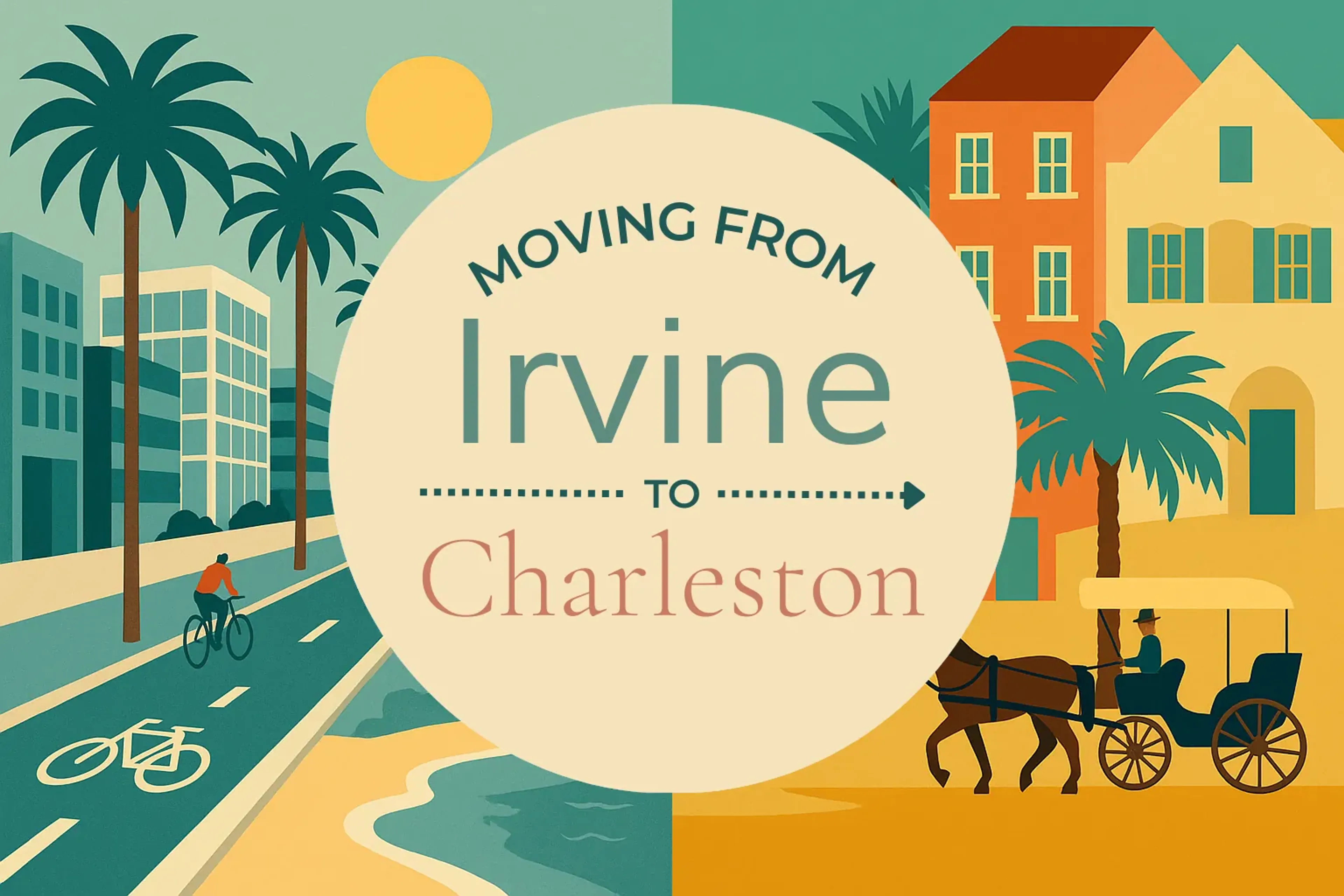 Side-by-side comparison of Irvine to Charleston moving companies