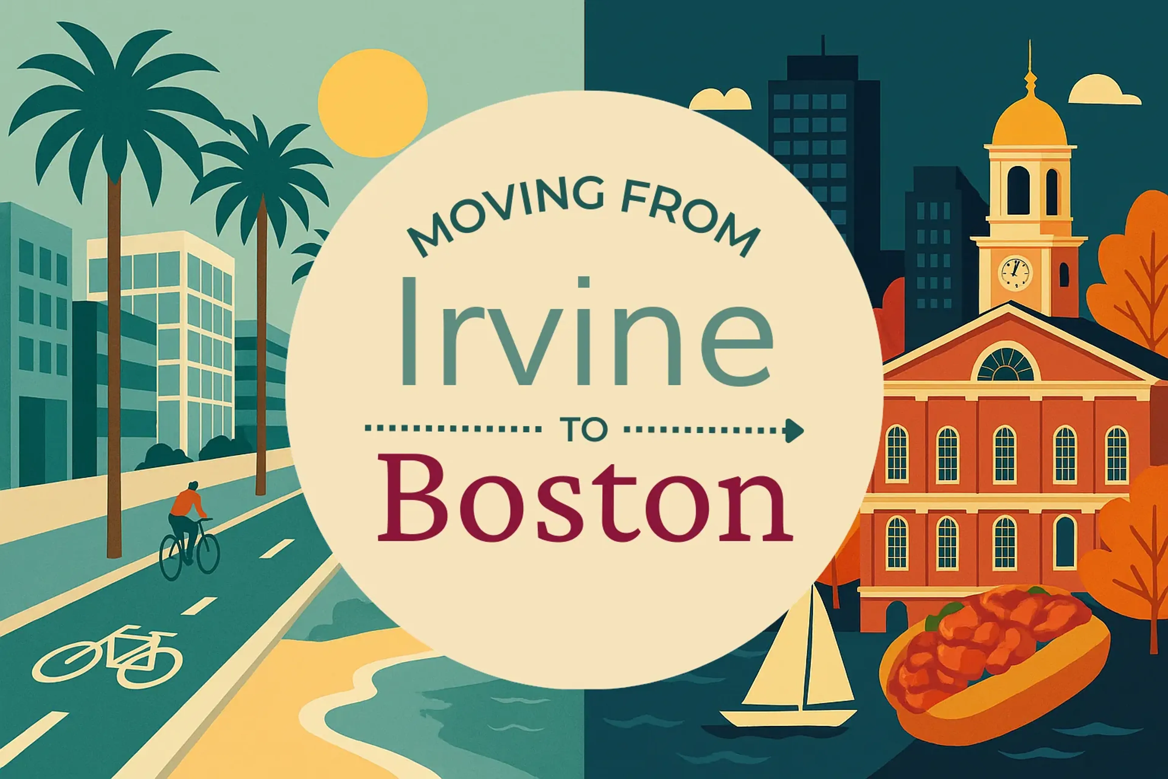 Side-by-side comparison of Irvine to Boston moving companies