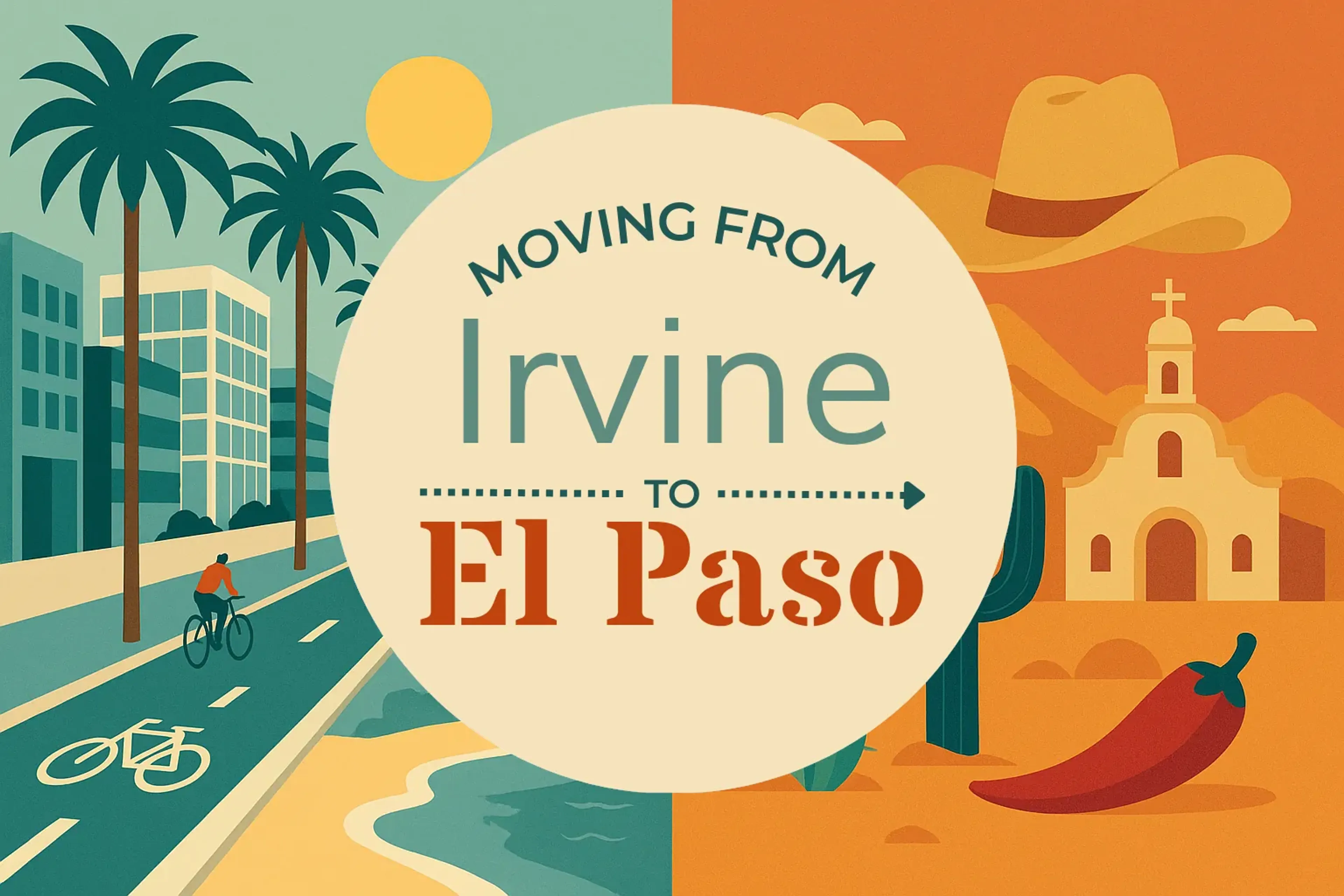 Side-by-side comparison of Irvine to El Paso moving companies