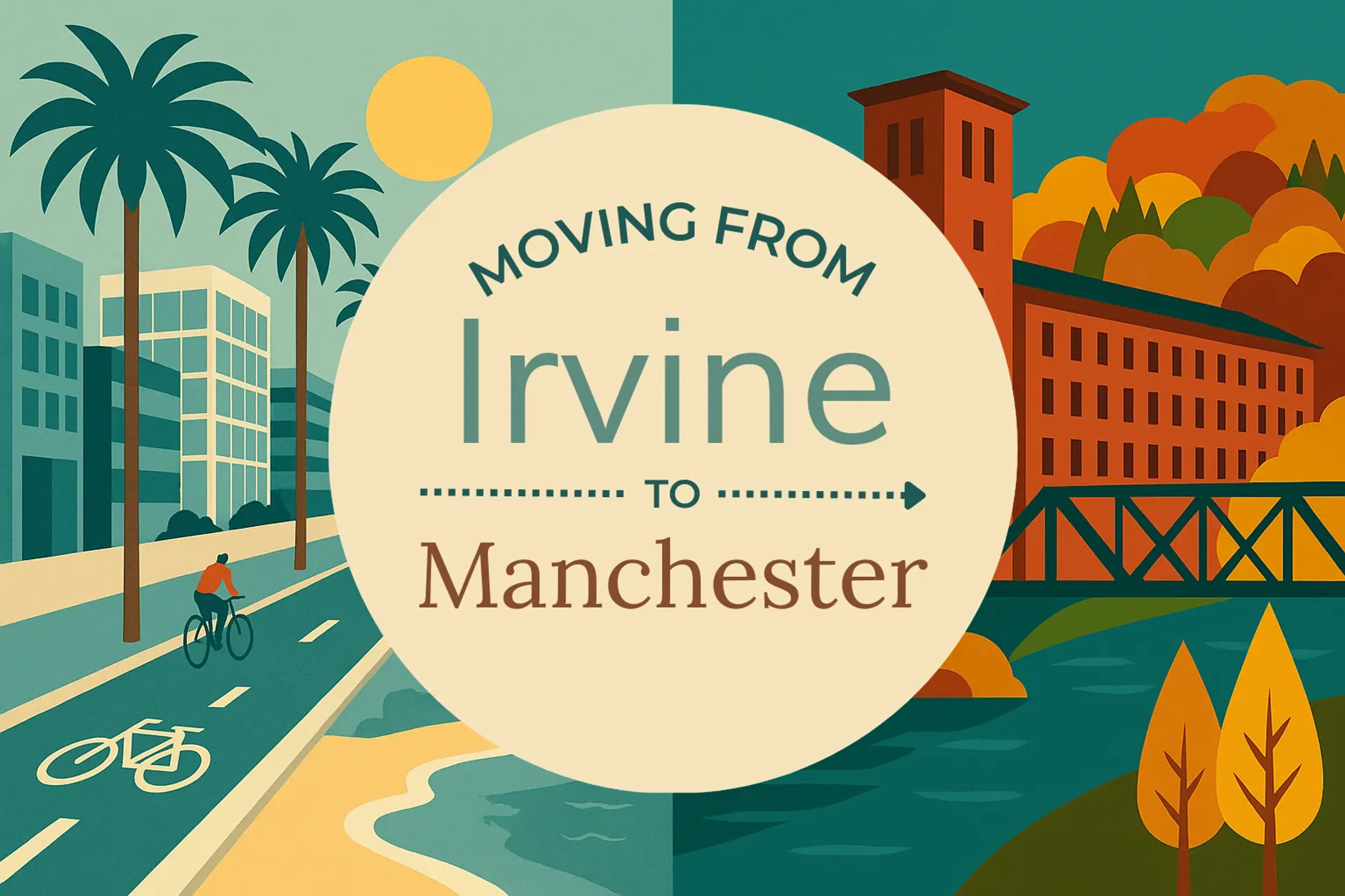Side-by-side comparison of Irvine to Manchester moving companies
