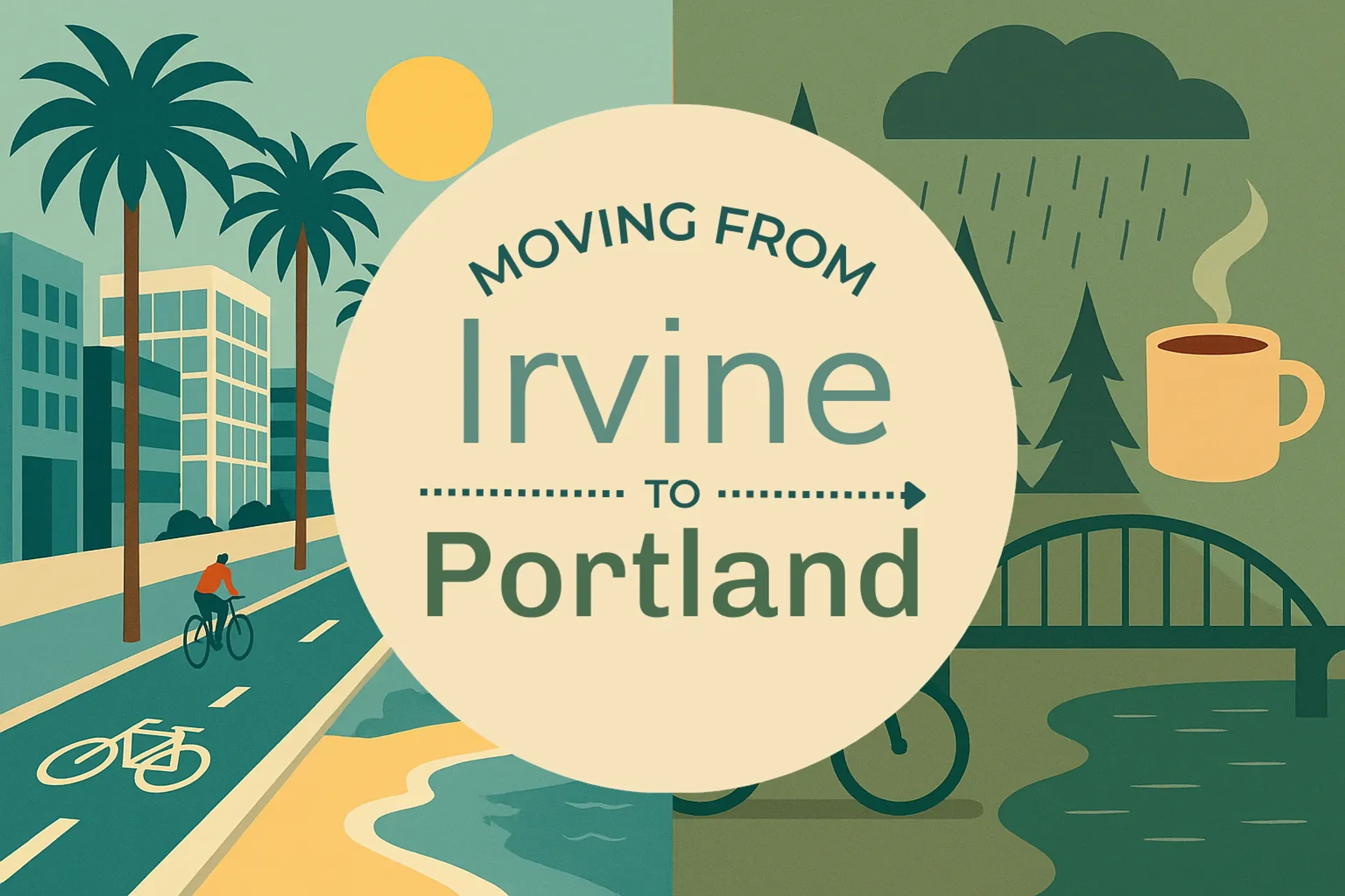 Side-by-side comparison of Irvine to Portland moving companies
