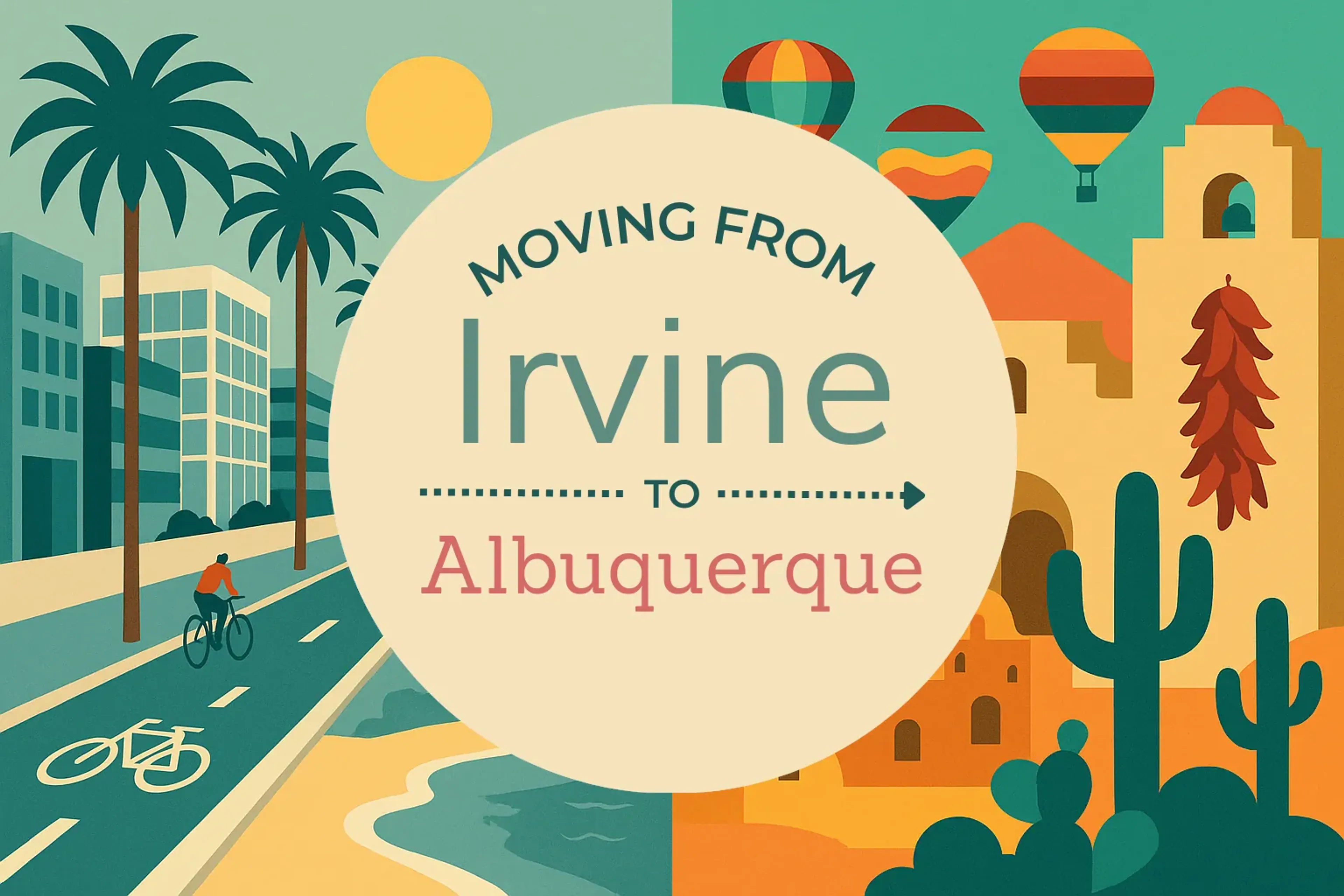 Side-by-side comparison of Irvine to Albuquerque moving companies