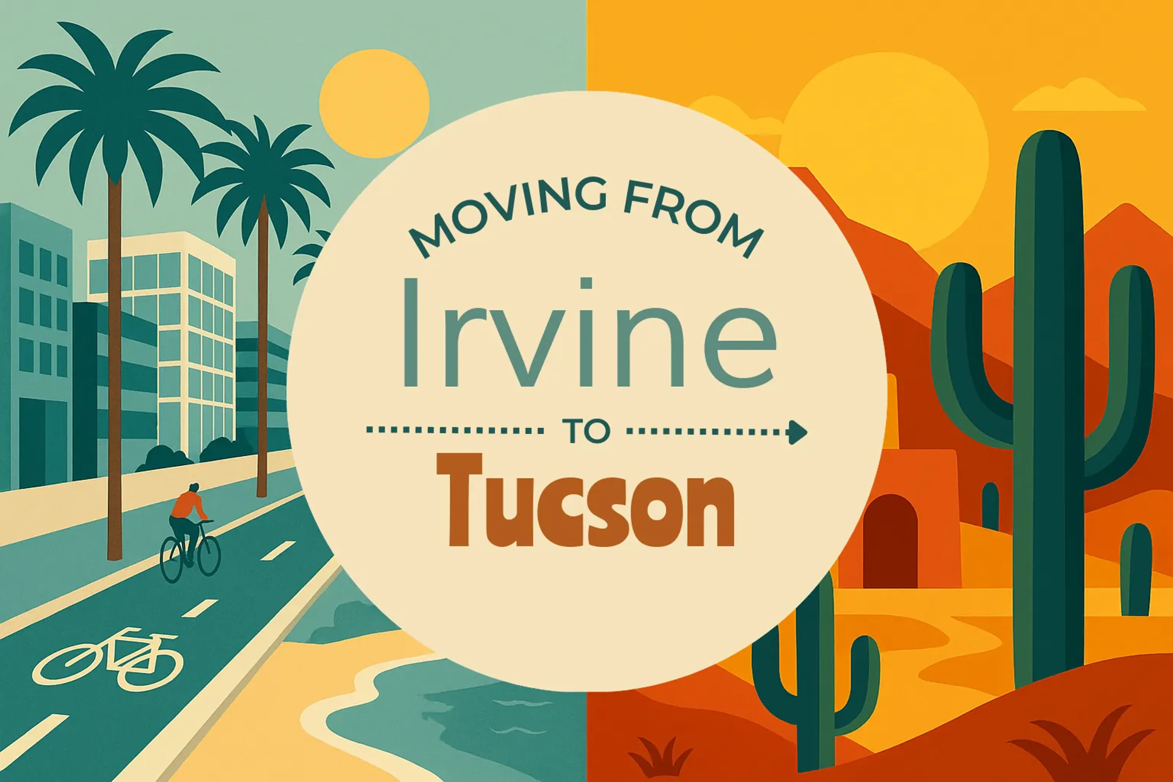 Side-by-side comparison of Irvine to Tucson moving companies