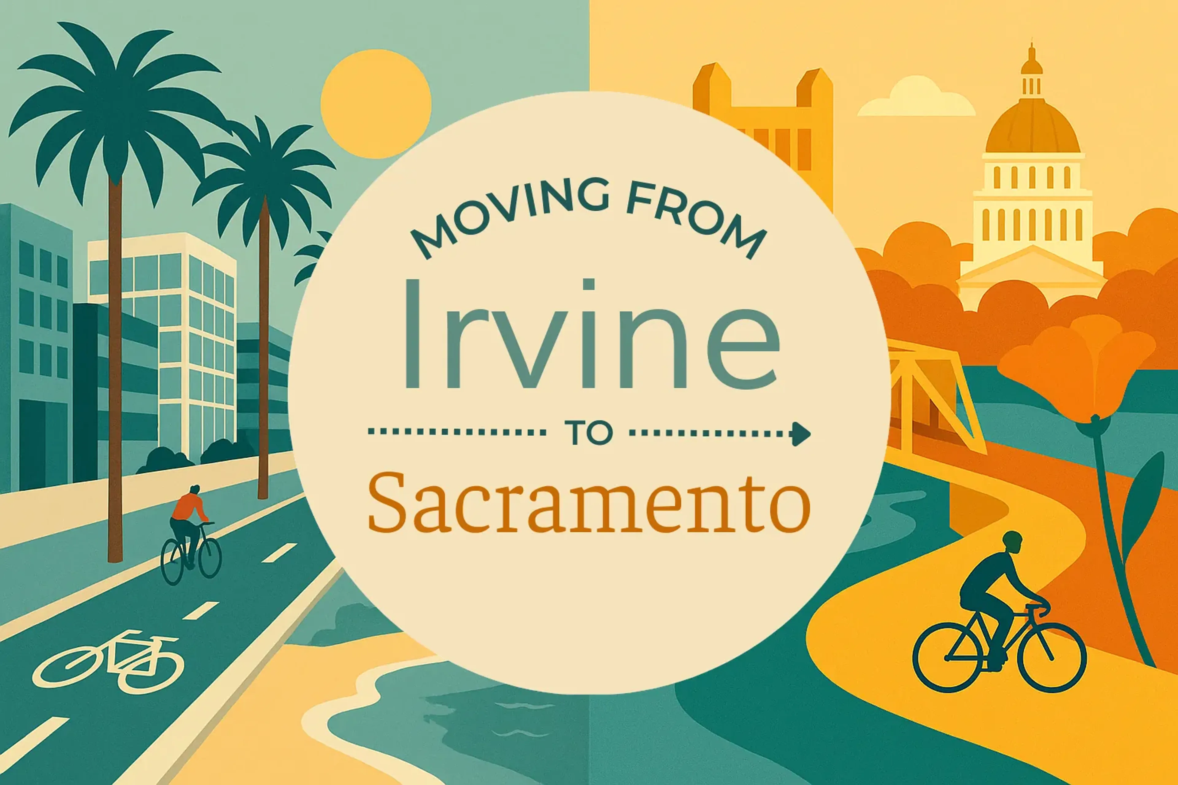Side-by-side comparison of Irvine to Sacramento moving companies