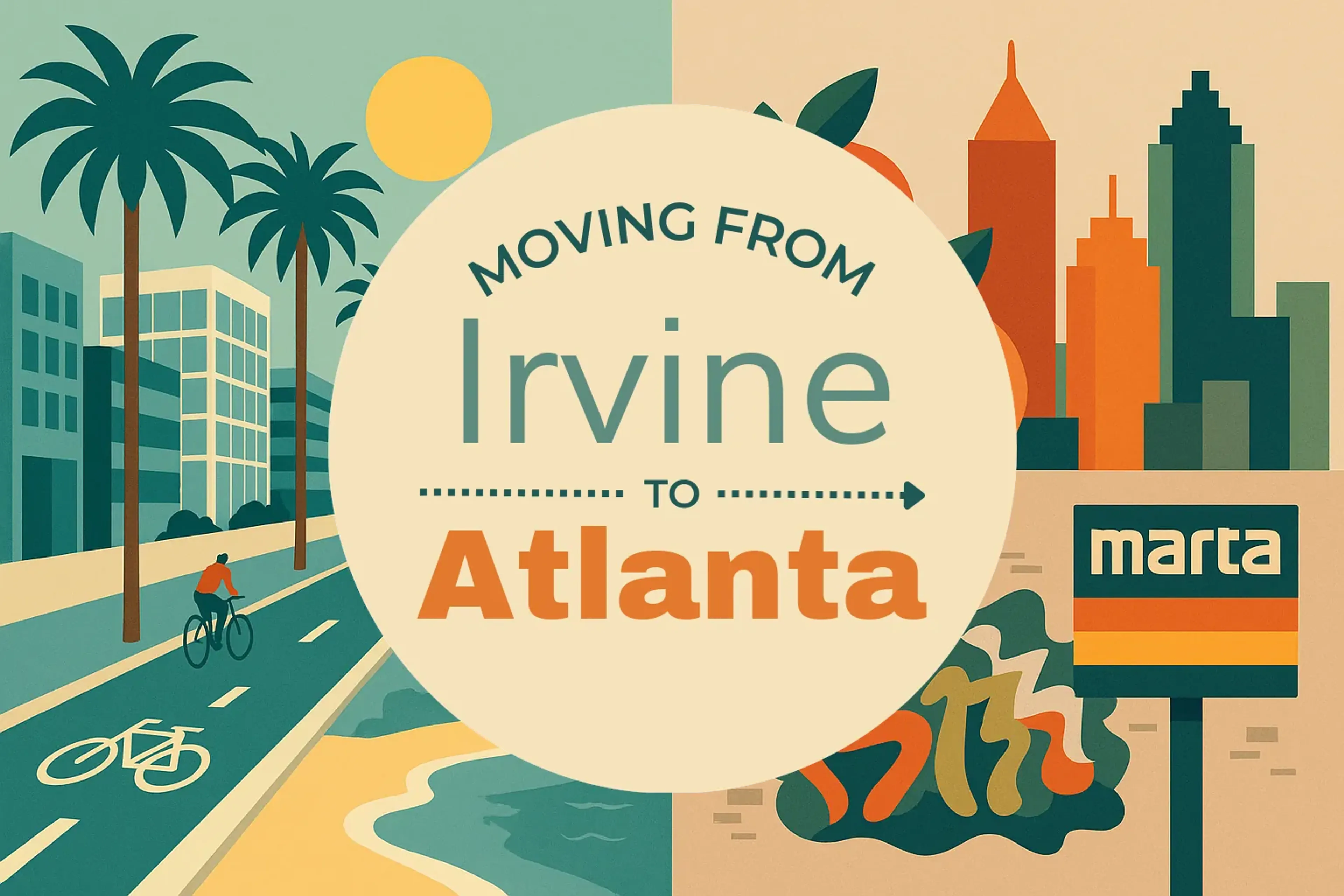 Side-by-side comparison of Irvine to Atlanta moving companies