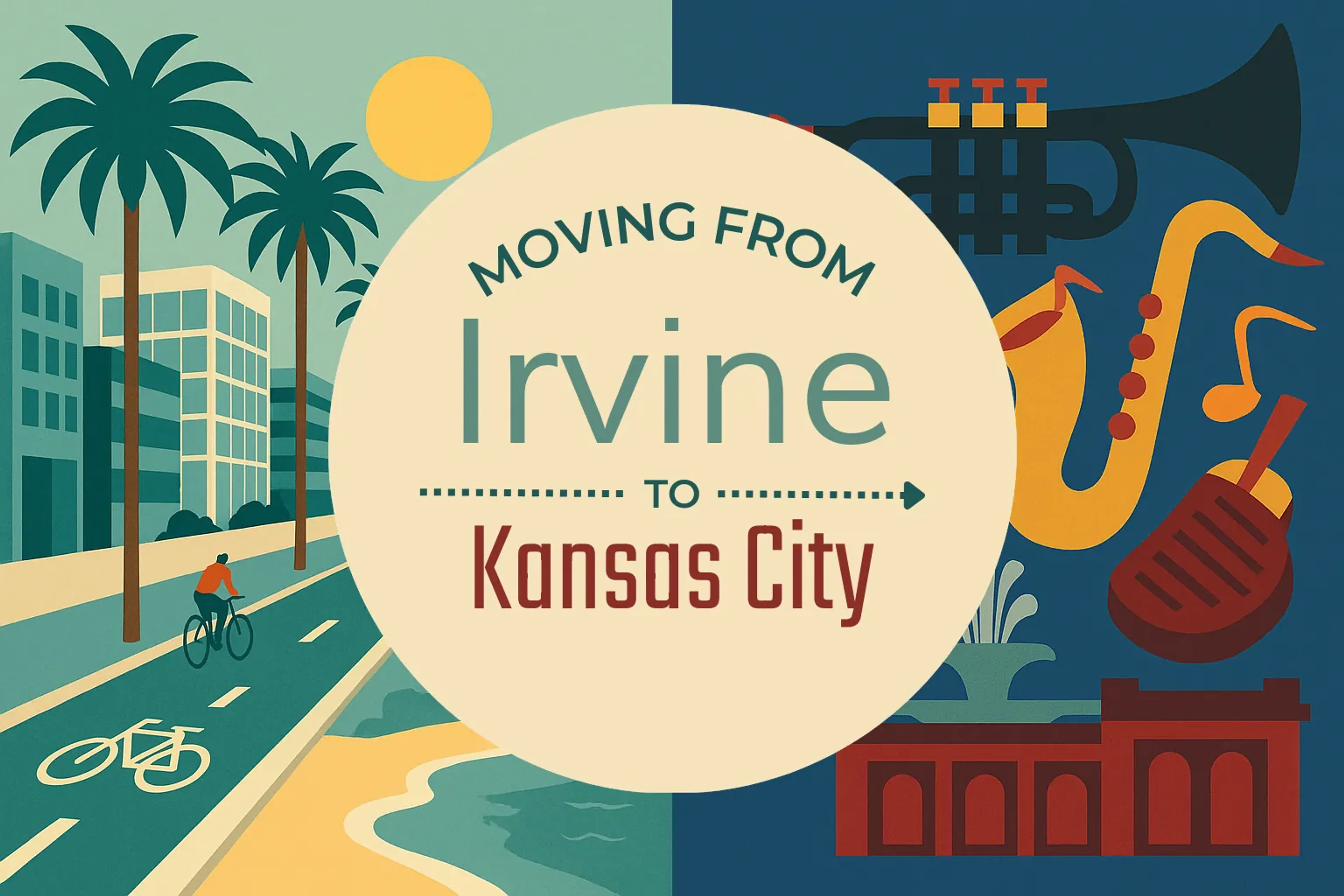 Side-by-side comparison of Irvine to Kansas City moving companies