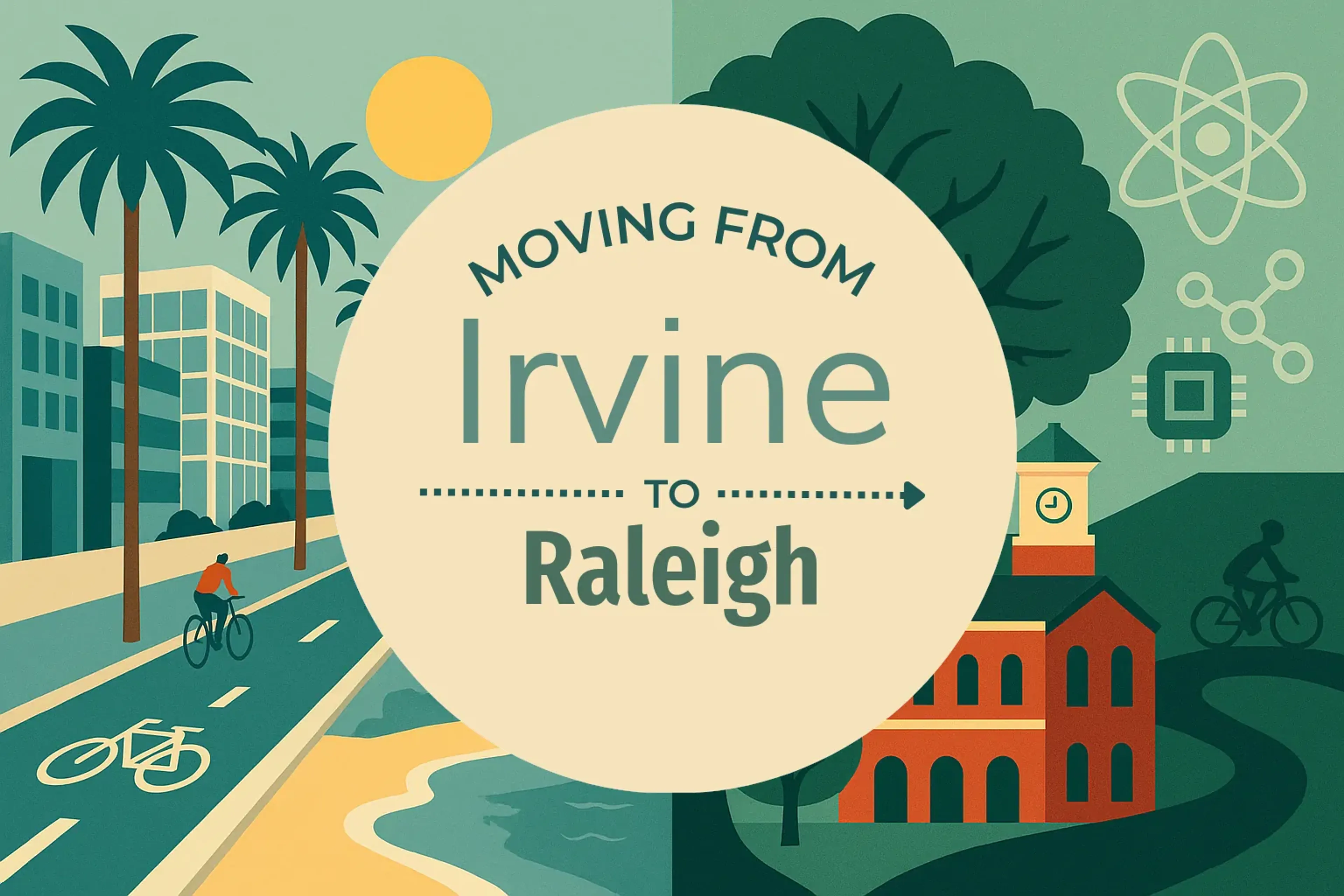 Side-by-side comparison of Irvine to Raleigh moving companies