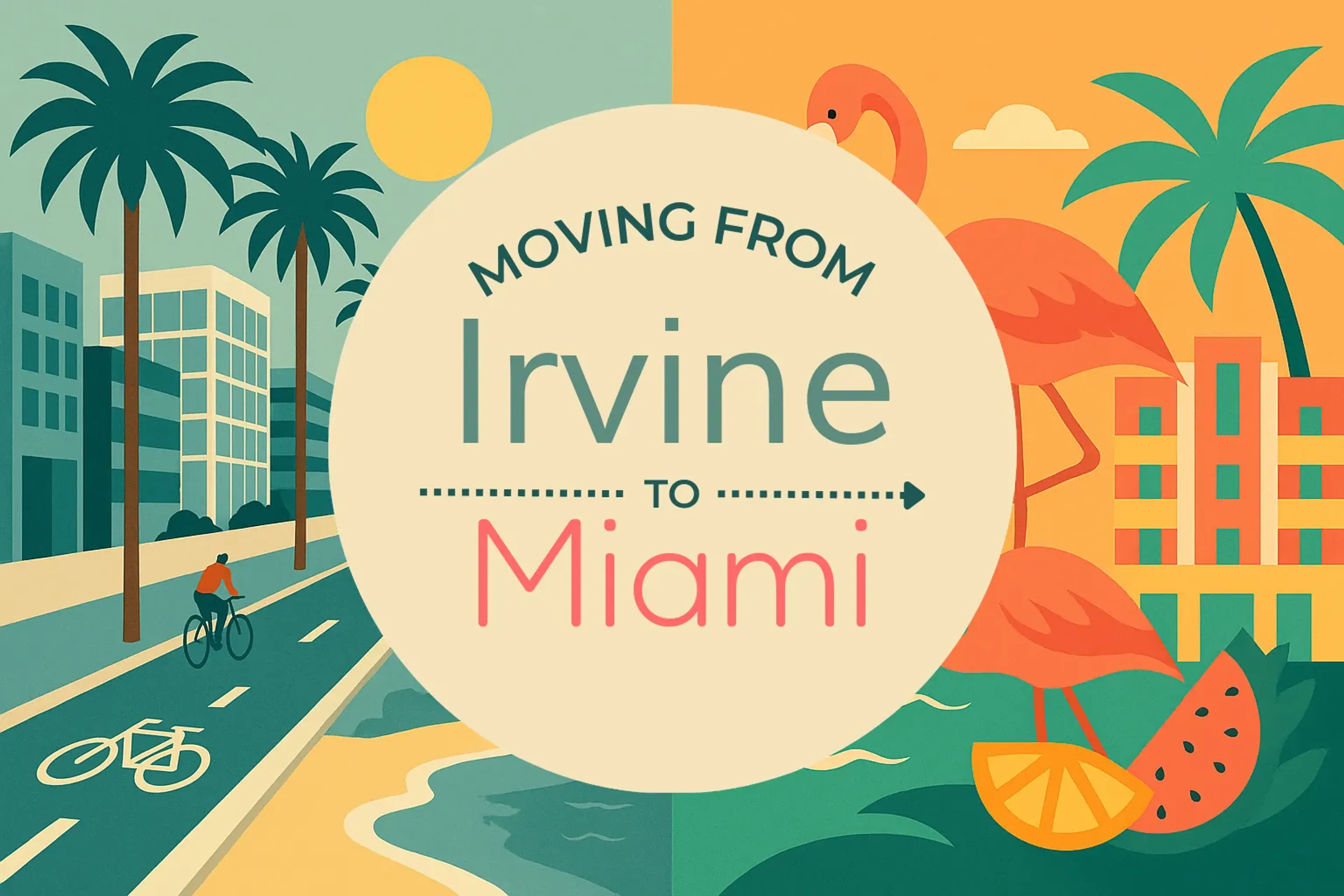 Side-by-side comparison of Irvine to Miami moving companies