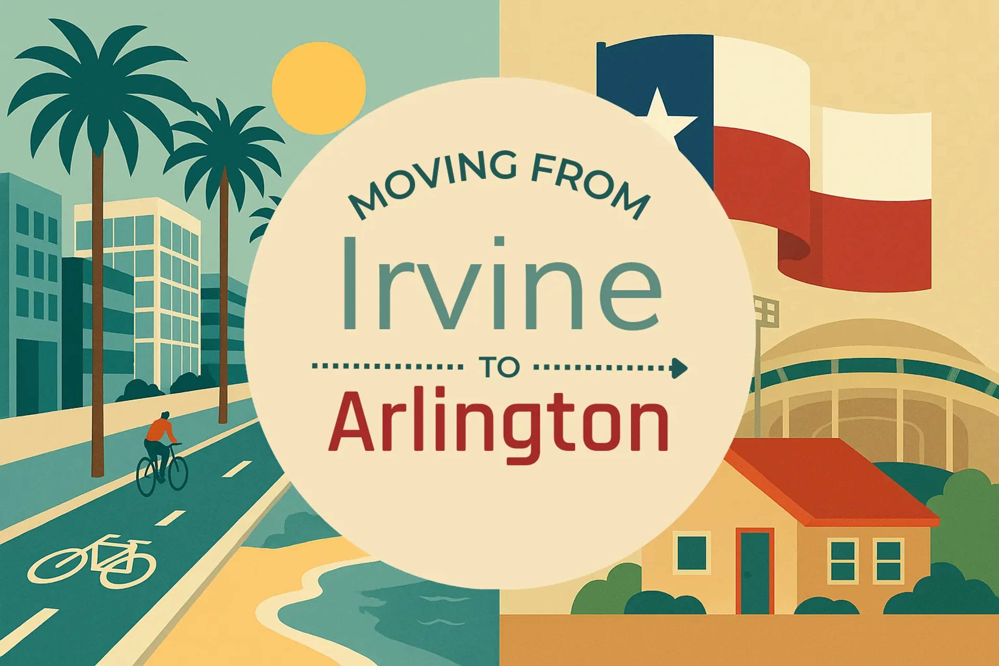 Side-by-side comparison of Irvine to Arlington moving companies