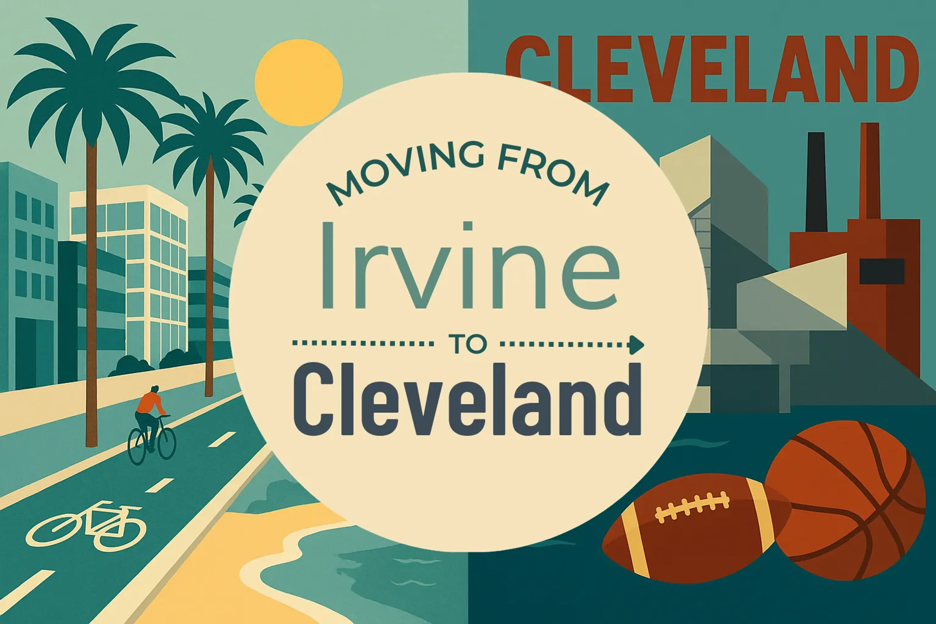 Side-by-side comparison of Irvine to Cleveland moving companies